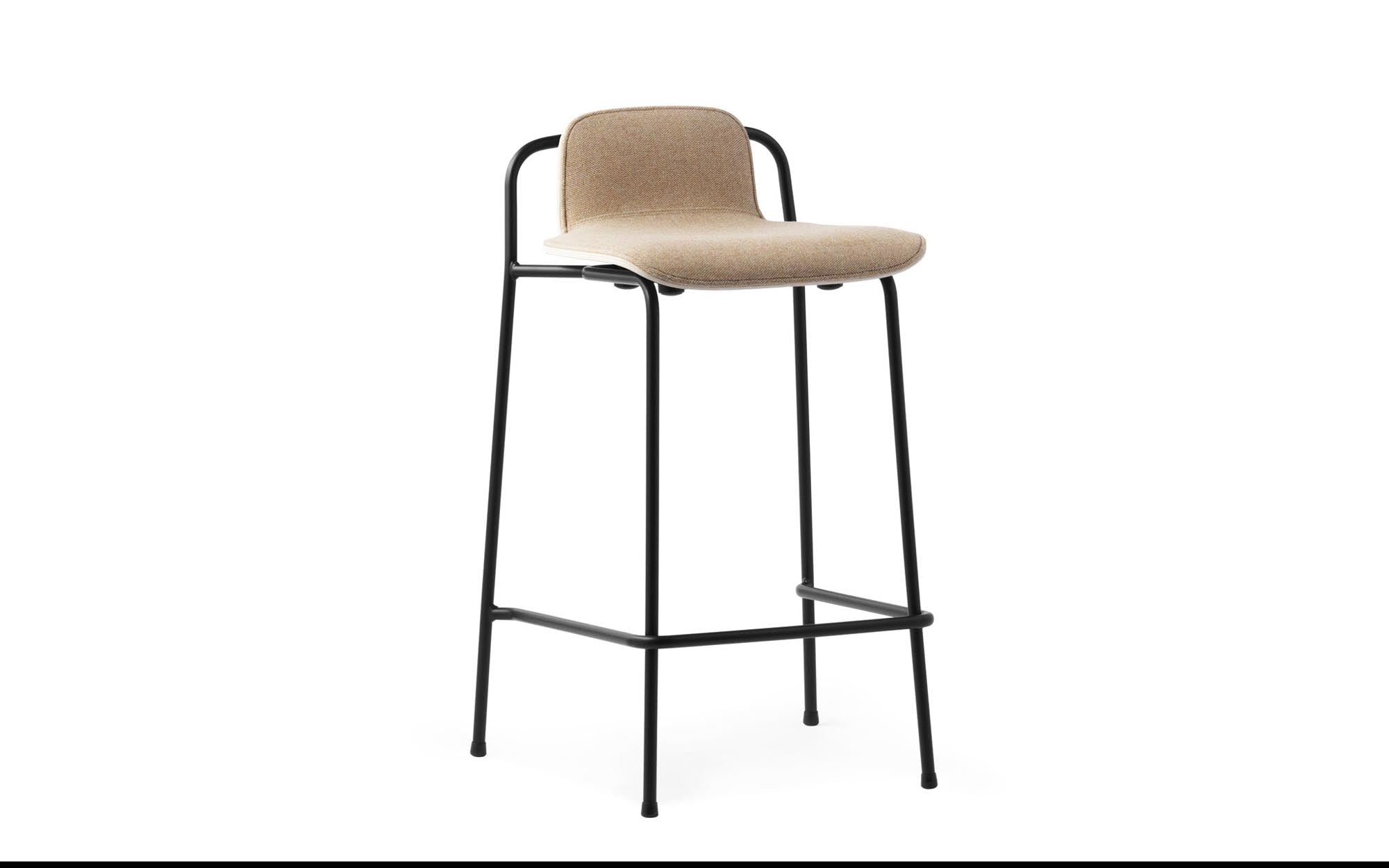 Studio Barhocker 65 cm Eiche Frontpolster - KAQTU Design