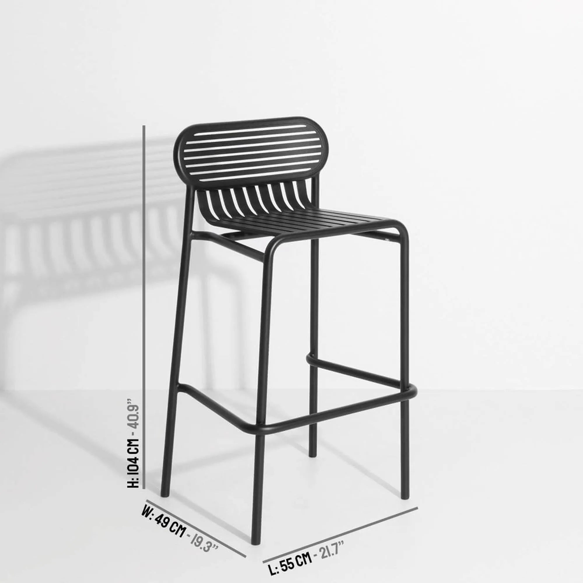 Week-End Barhocker in Black präsentiert im Onlineshop von KAQTU Design AG. Outdoor-Barstuhl ist von Petite Friture