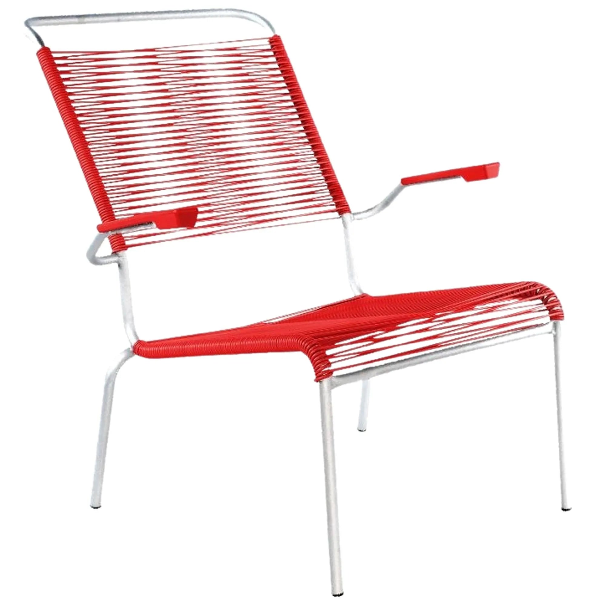 Der Säntis Lounger Hochlehner von Schaffner bietet mit "Spaghetti"-Bespannung und passendem Hocker höchsten Komfort. Wählen Sie aus vielen Farben.