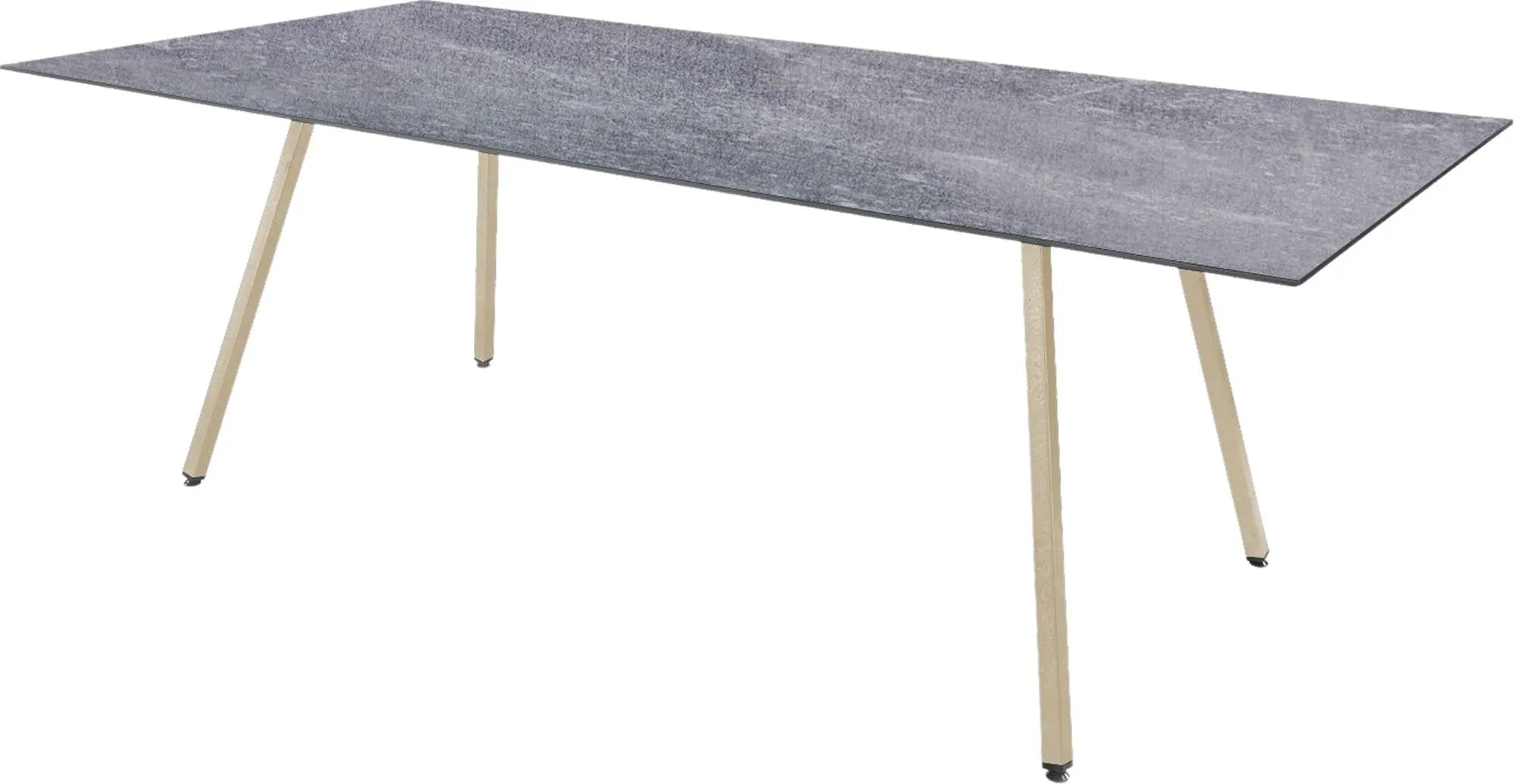 Fiberglastisch Chur 160/220 in Beton / Pastellsand präsentiert im Onlineshop von KAQTU Design AG. Gartentisch ist von Schaffner