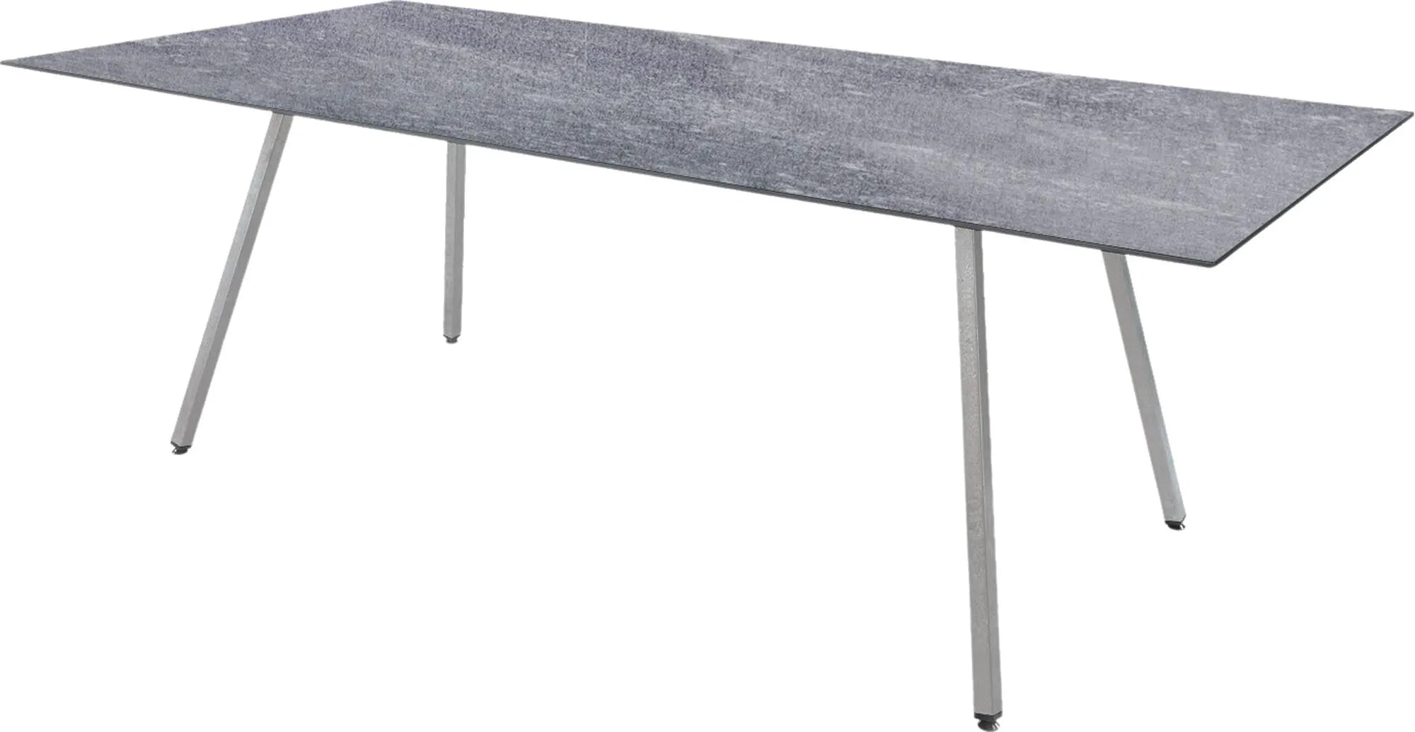 Fiberglastisch Chur 160/220 in Beton / Alusilber präsentiert im Onlineshop von KAQTU Design AG. Gartentisch ist von Schaffner