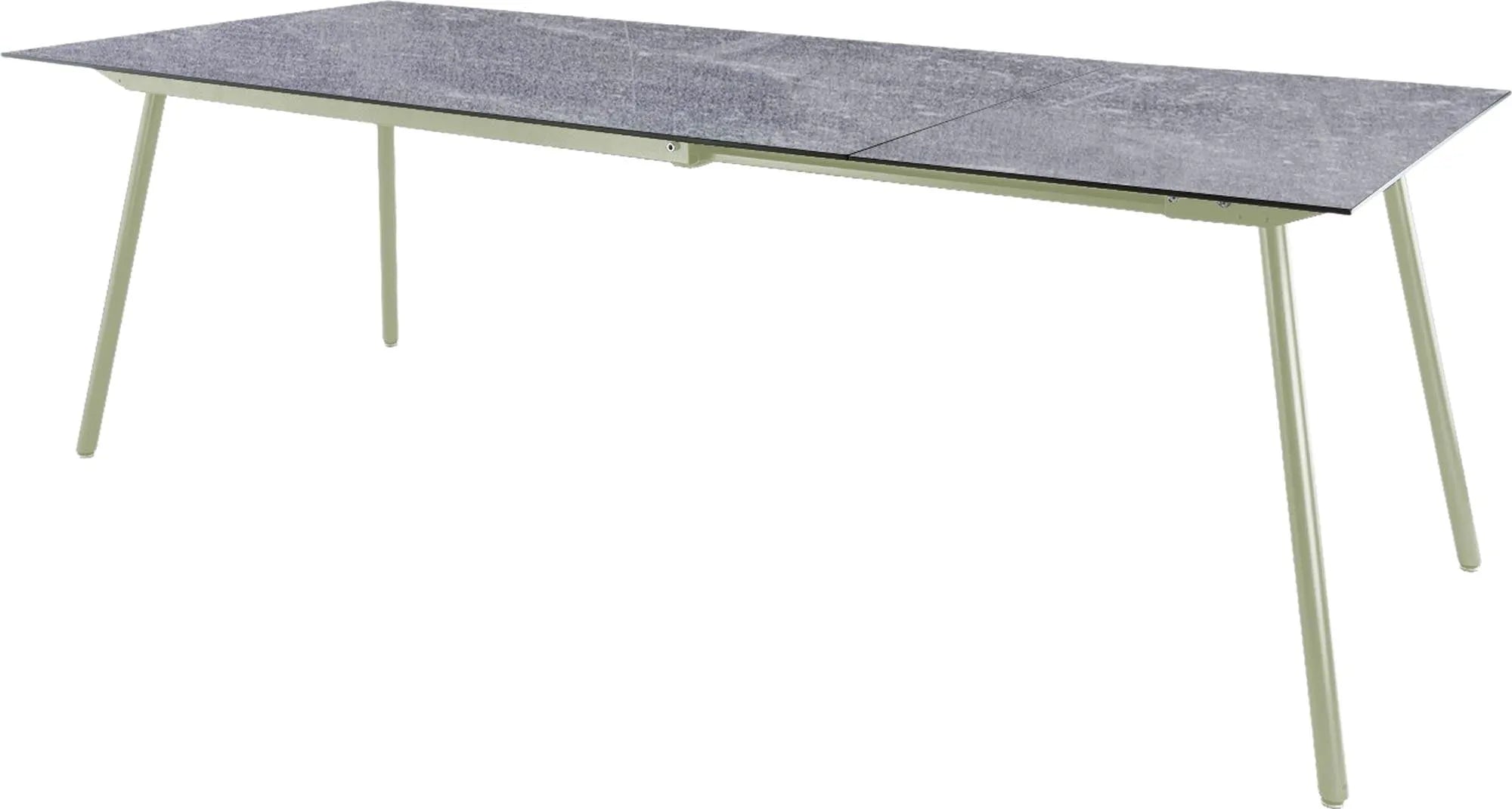 Fiberglastisch Locarno ausziehbar in Beton / Pastellsand präsentiert im Onlineshop von KAQTU Design AG. Gartentisch ist von Schaffner