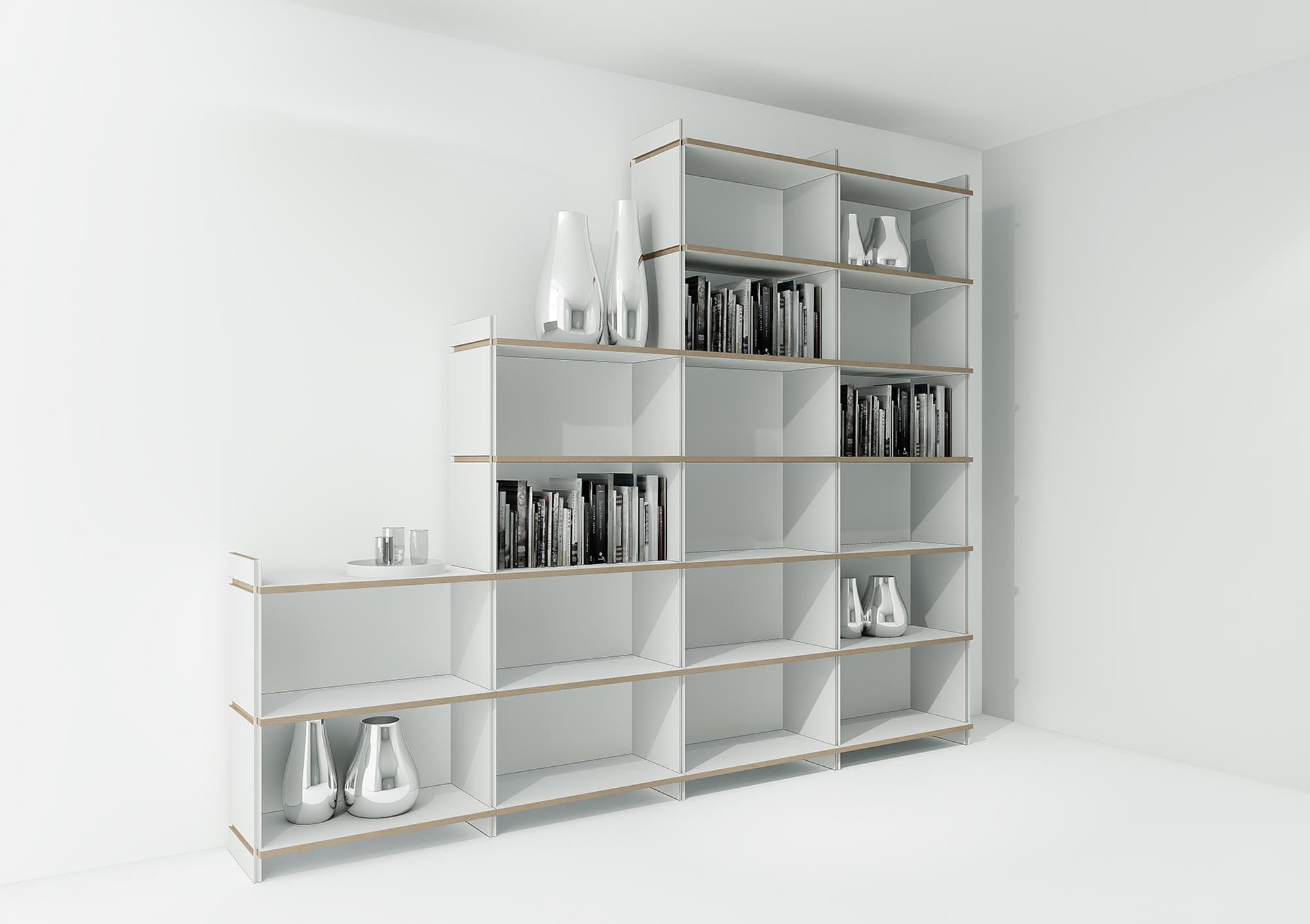 Tojo-mehrfach Regalsystem Kombo 2 in weiss präsentiert im Onlineshop von KAQTU Design AG. Regalsystem ist von Tojo