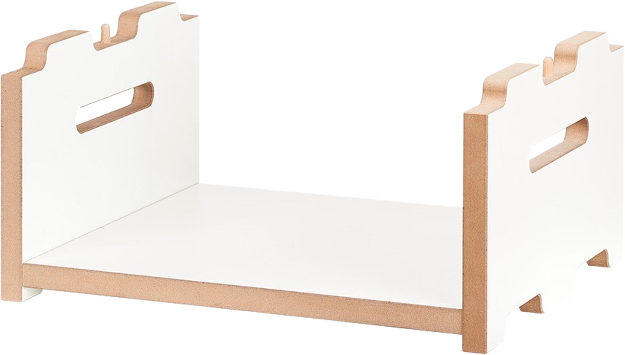 Tojo-halbstark Anbaumodul niedrig in weiss präsentiert im Onlineshop von KAQTU Design AG. Regalsystem ist von Tojo