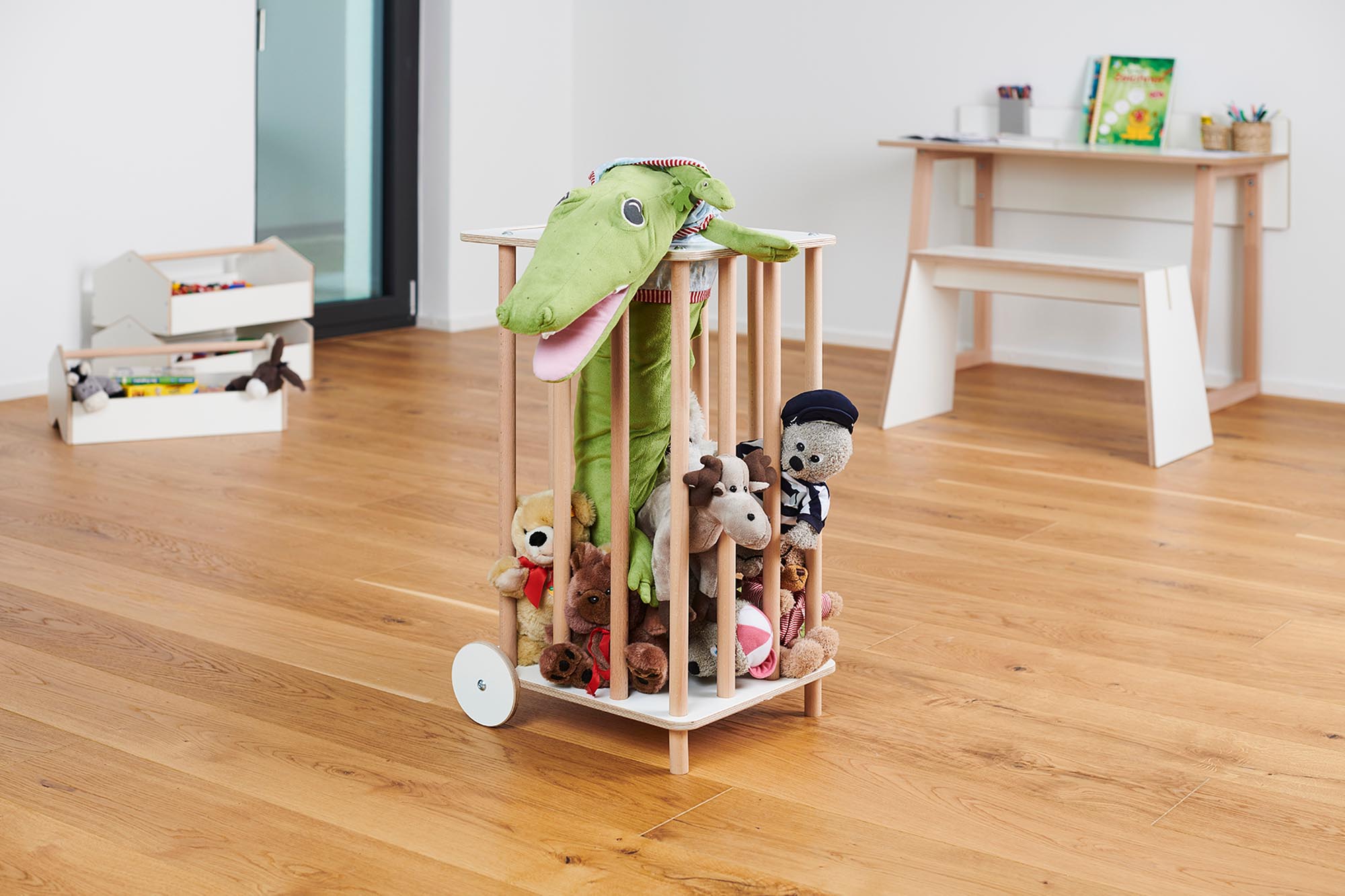 Tojo-kids zoo in weiss/buche präsentiert im Onlineshop von KAQTU Design AG. Aufbewahrungskorb ist von Tojo