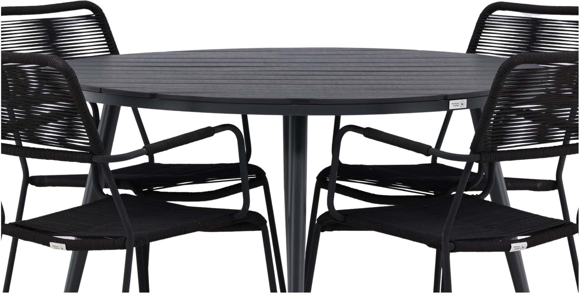 Break Outdoor-Tischset + Lindos Arm ⌀120cm/4St. - KAQTU Design