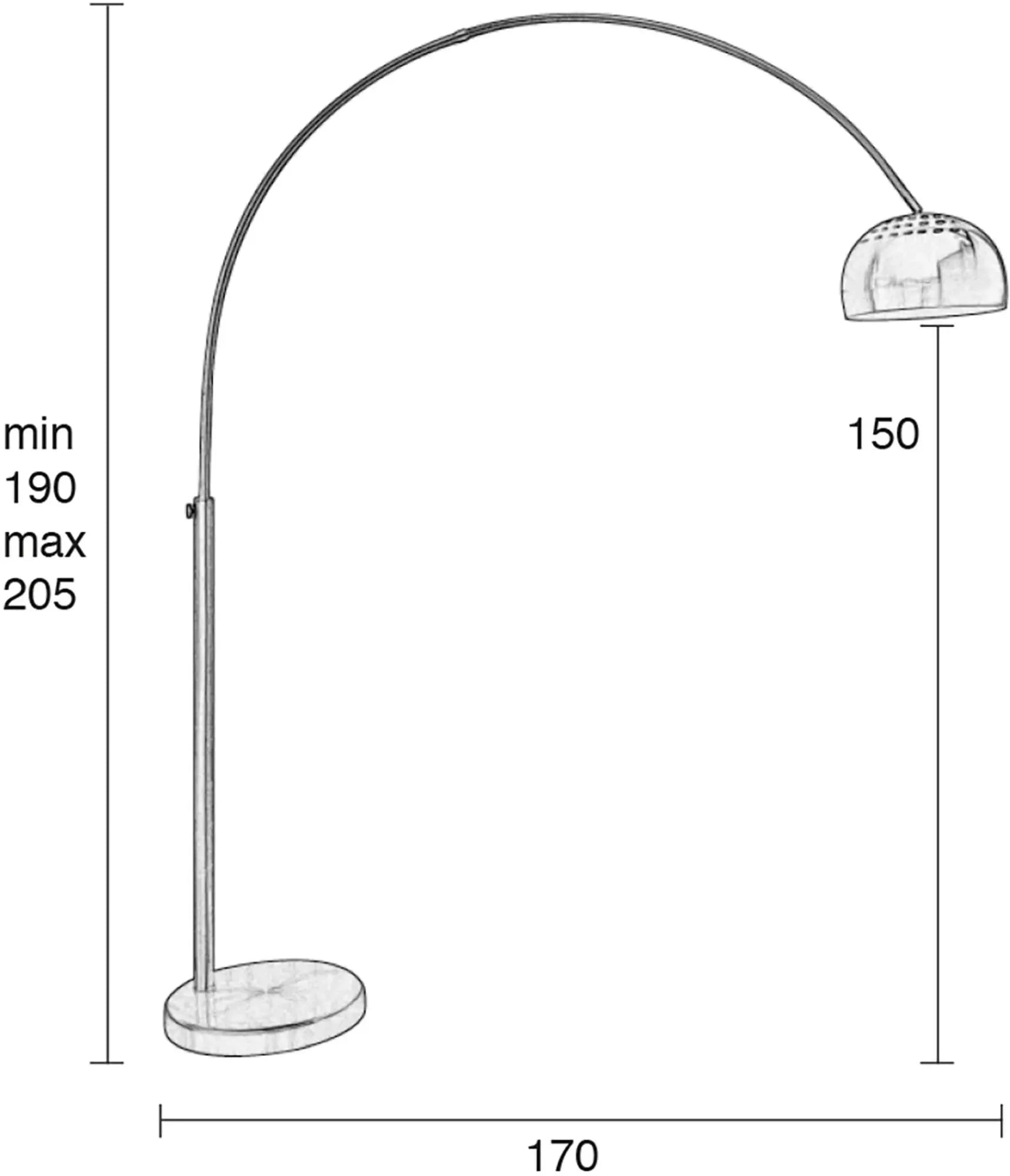 Stilvolle Stehleuchte Bow von White Label Living in modernem Design.