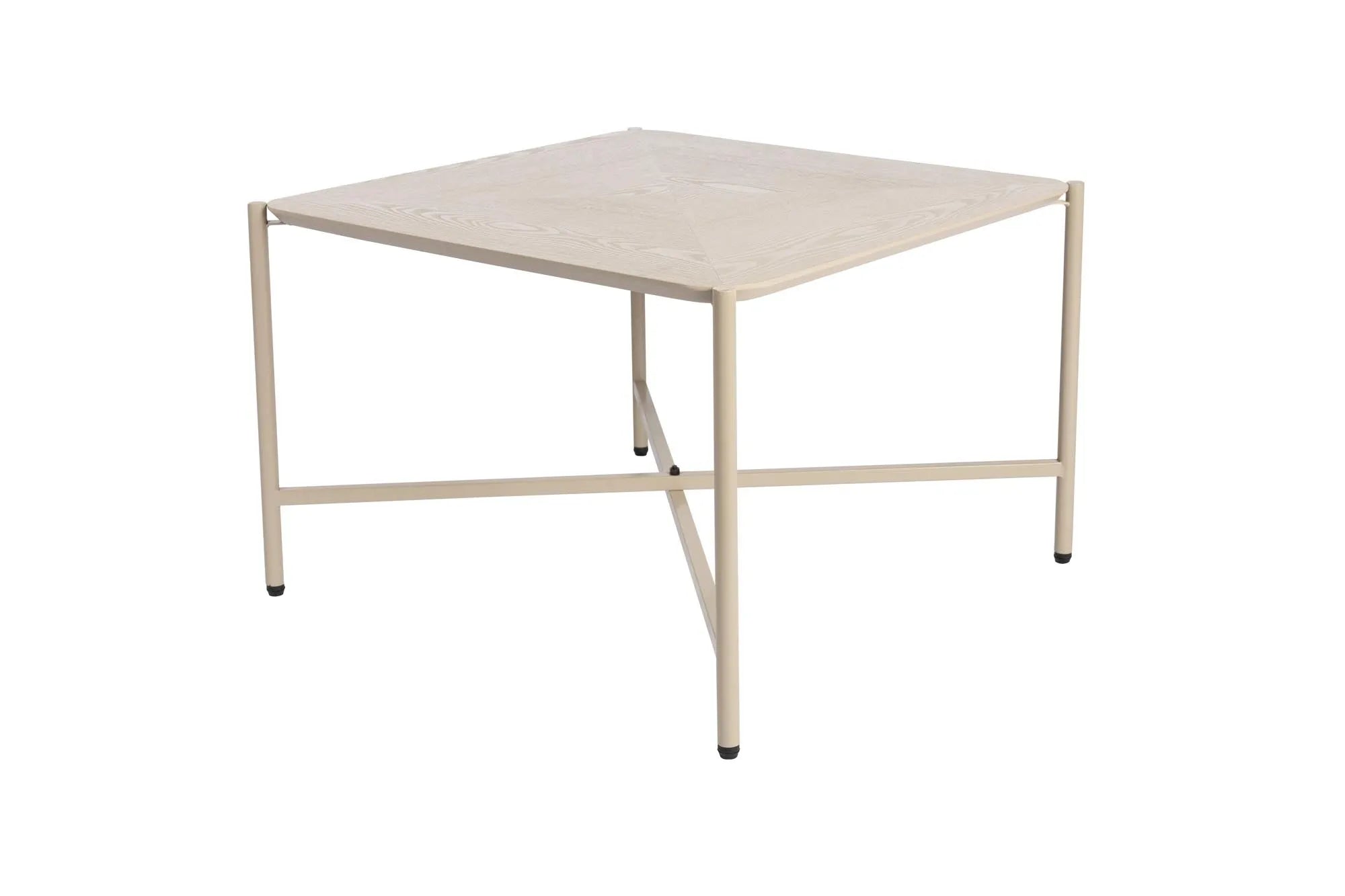 Eleganter Beistelltisch in Beige, ideal für moderne und klassische Räume, aus MDF und Stahl, 60x45 cm.