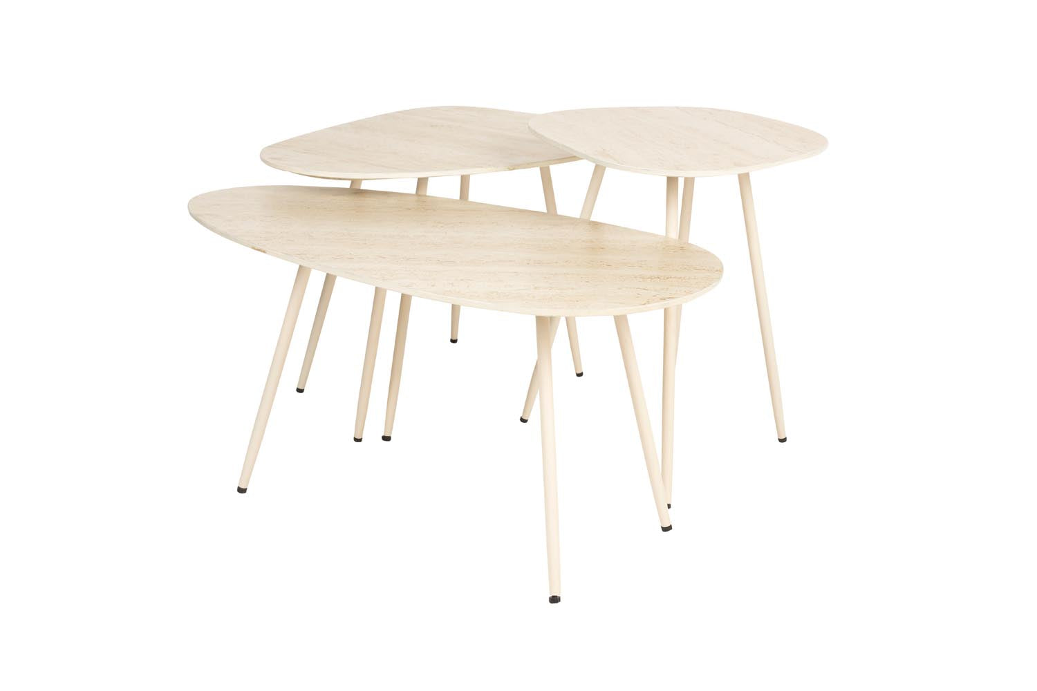 Faiz Beistelltisch 3er-Set in Beige präsentiert im Onlineshop von KAQTU Design AG. Beistelltisch ist von White Label Living