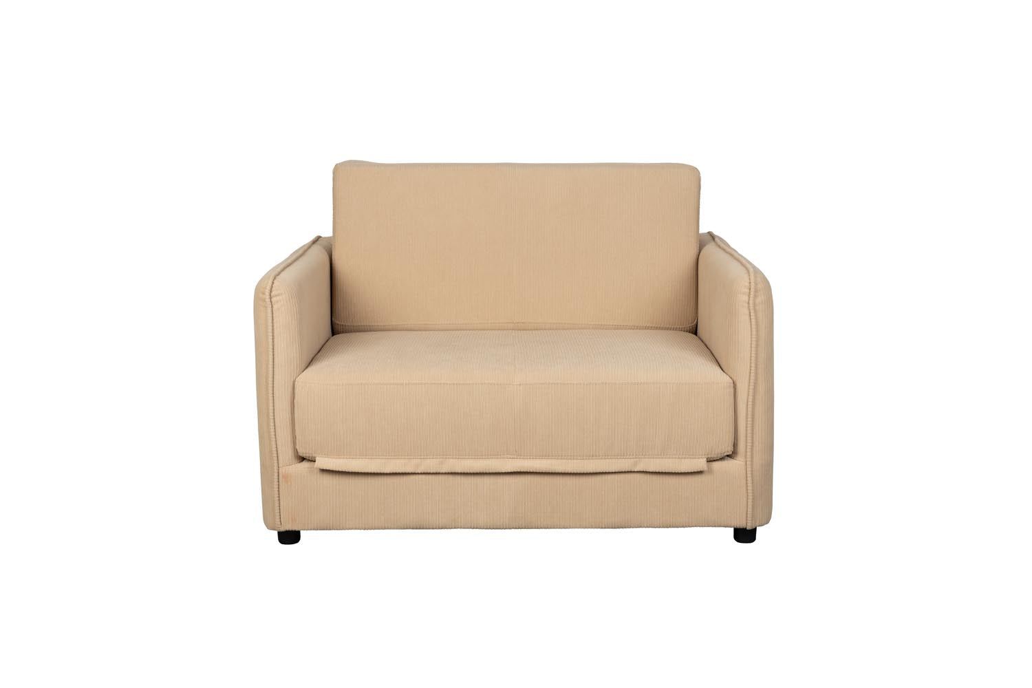 Jopie Loveseat Schlafsofa Beige in Beige präsentiert im Onlineshop von KAQTU Design AG. Sessel mit Armlehnen ist von White Label Living