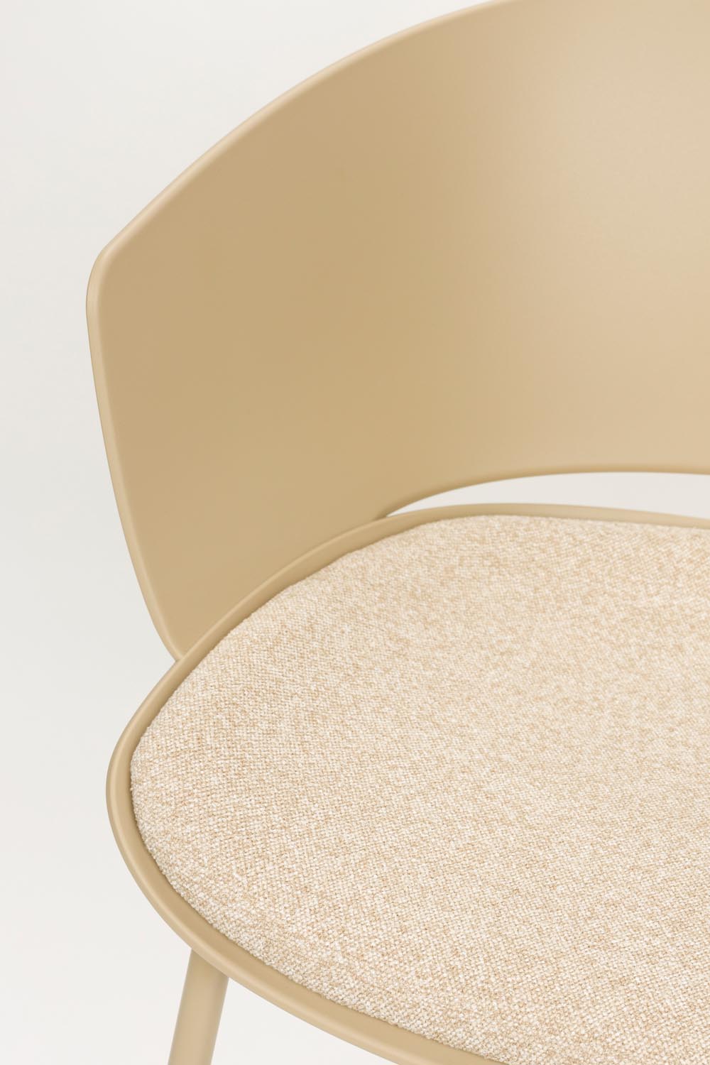 Stuhl Jessica Beige in Beige präsentiert im Onlineshop von KAQTU Design AG. Stuhl mit Armlehne ist von White Label Living