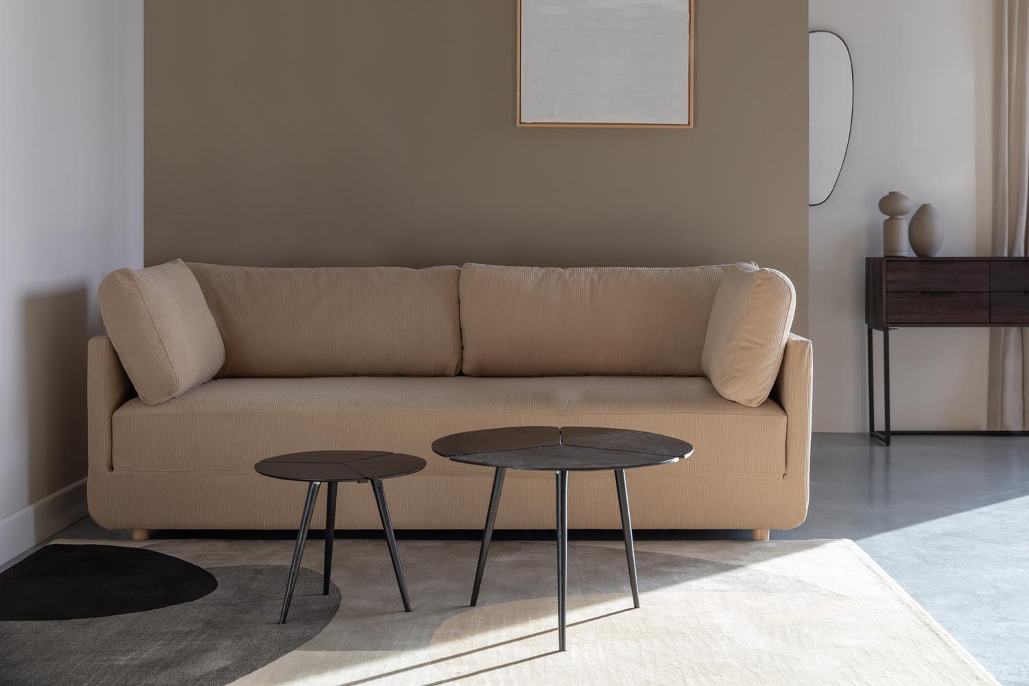 Norah Sofabed Beige in Beige präsentiert im Onlineshop von KAQTU Design AG. Tagesbett ist von White Label Living