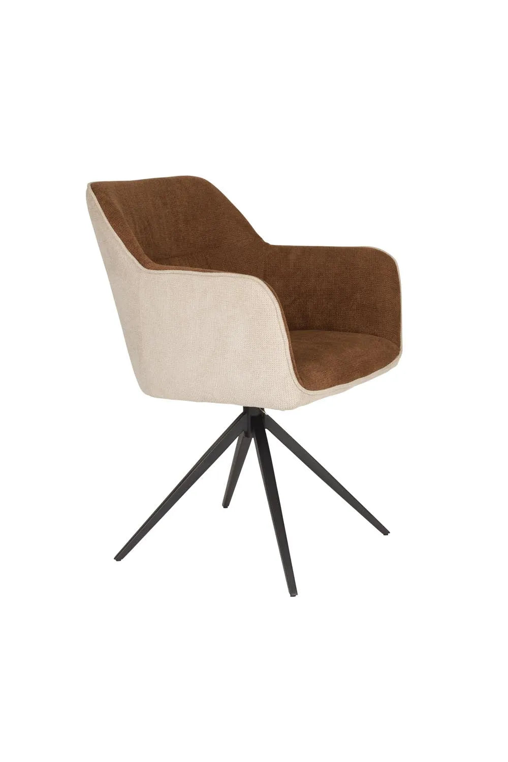 Sessel Daley Beige/Braun in Brown präsentiert im Onlineshop von KAQTU Design AG. Schalenstuhl mit Armlehnen ist von White Label Living