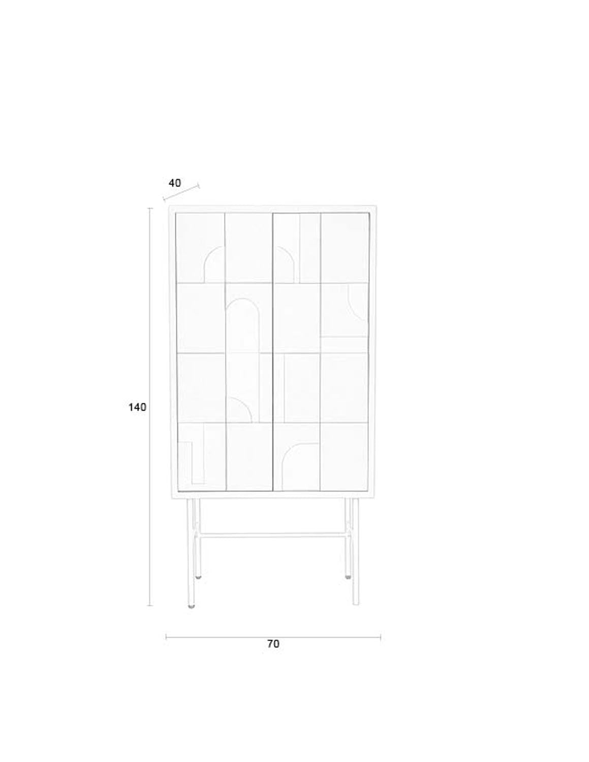 Schrank Funk High in Beige präsentiert im Onlineshop von KAQTU Design AG. Cabinet ist von White Label Living