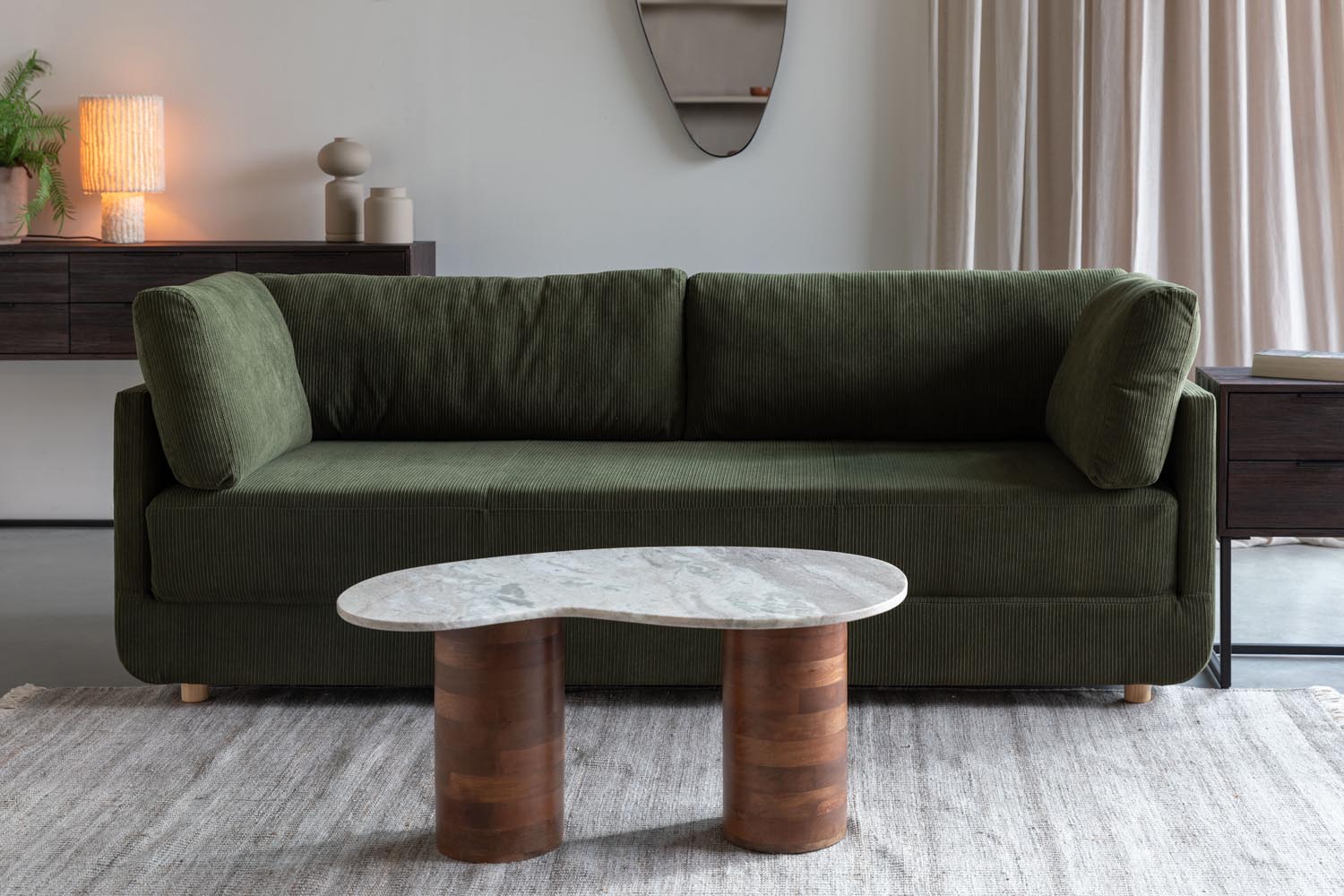 Norah Schlafsofa Grün in Green präsentiert im Onlineshop von KAQTU Design AG. Tagesbett ist von White Label Living