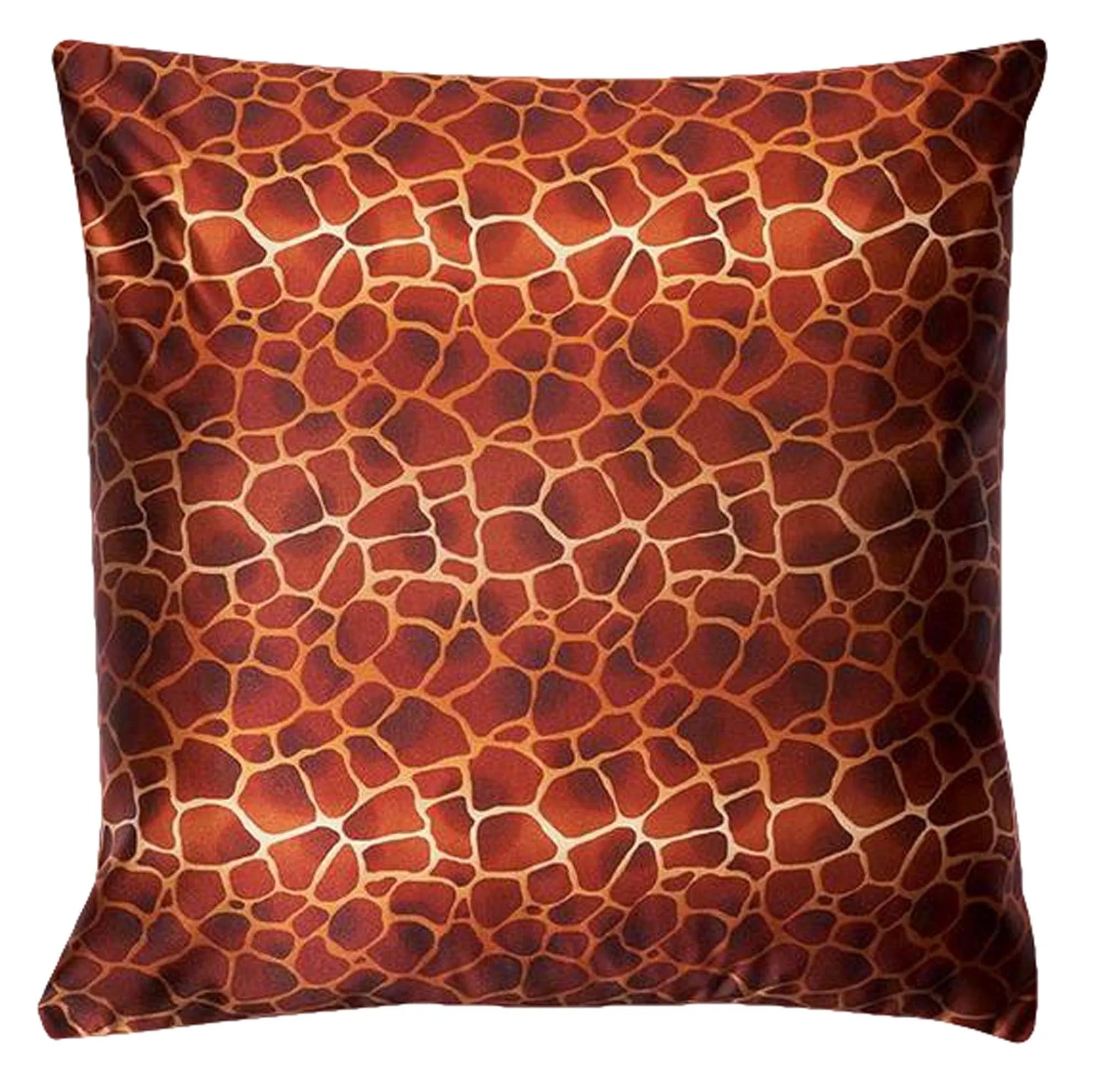 Giraffe Art Kissenbezug: Einzigartiges Design, luxuriöser Satin, handgefertigt in Italien, versteckter Reißverschluss.