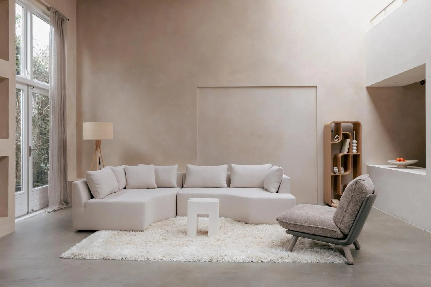 Prosper Sofa Left in Sand präsentiert im Onlineshop von KAQTU Design AG. 3er Sofa ist von Zuiver