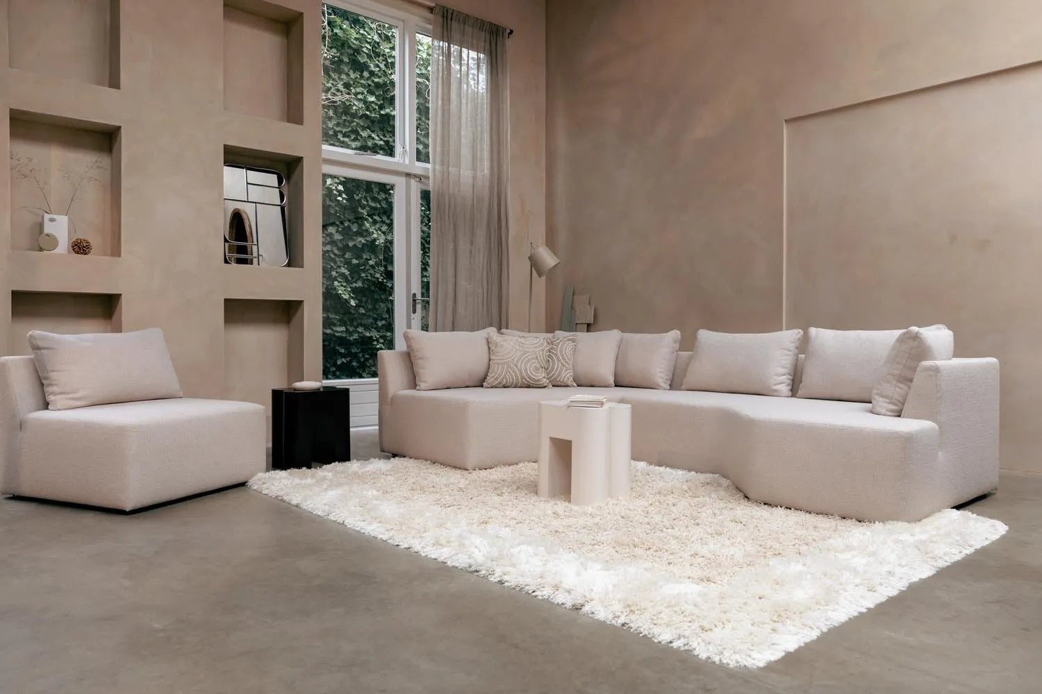 Prosper Sofa Left in Sand präsentiert im Onlineshop von KAQTU Design AG. 3er Sofa ist von Zuiver