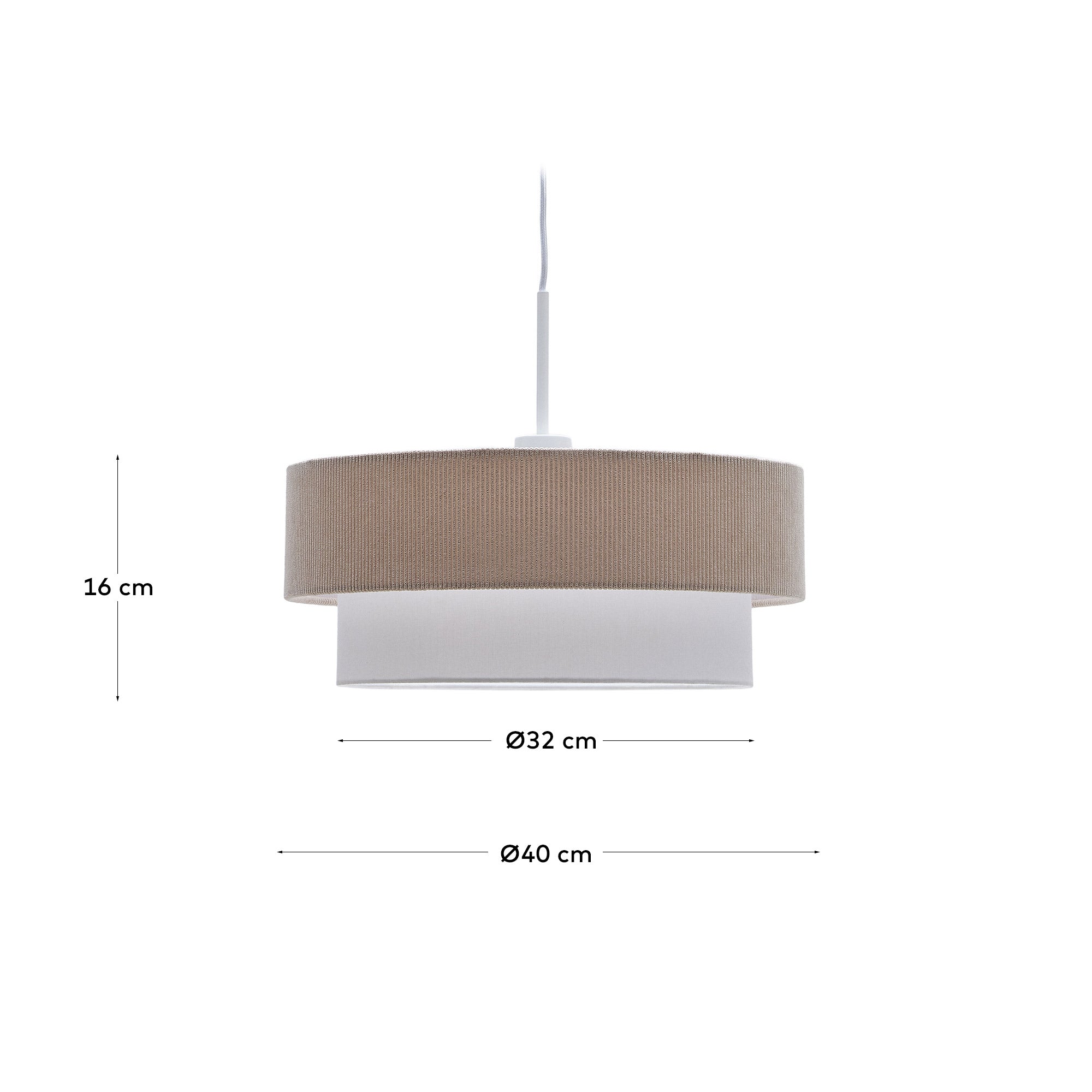 Bianella Deckenleuchte aus Baumwolle und beigem Cord Ø 40 cm in Beige präsentiert im Onlineshop von KAQTU Design AG. Pendelleuchte ist von Kave Home