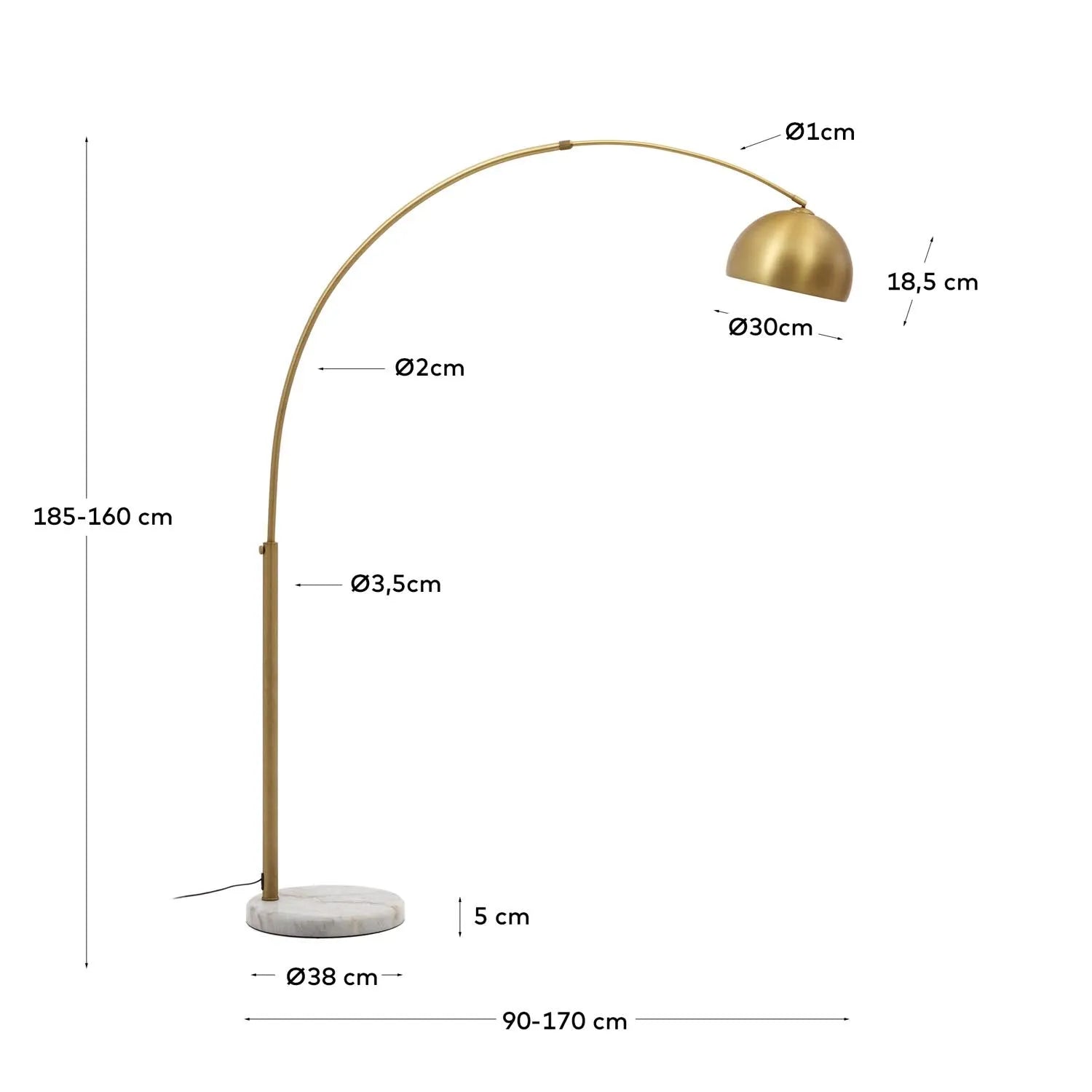 Madali Stehleuchte: Metall & Marmor, edles Design von Kave Home.