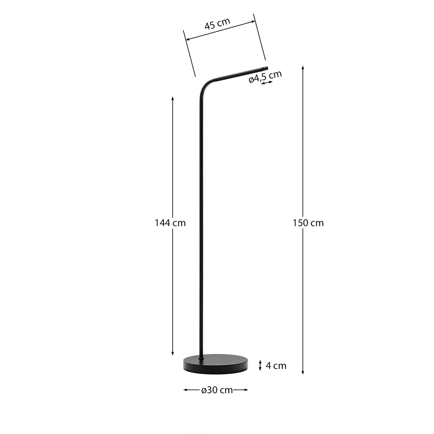 Eleganter Nali Lampenständer aus Metall, schwarz lackiert von Kave Home.