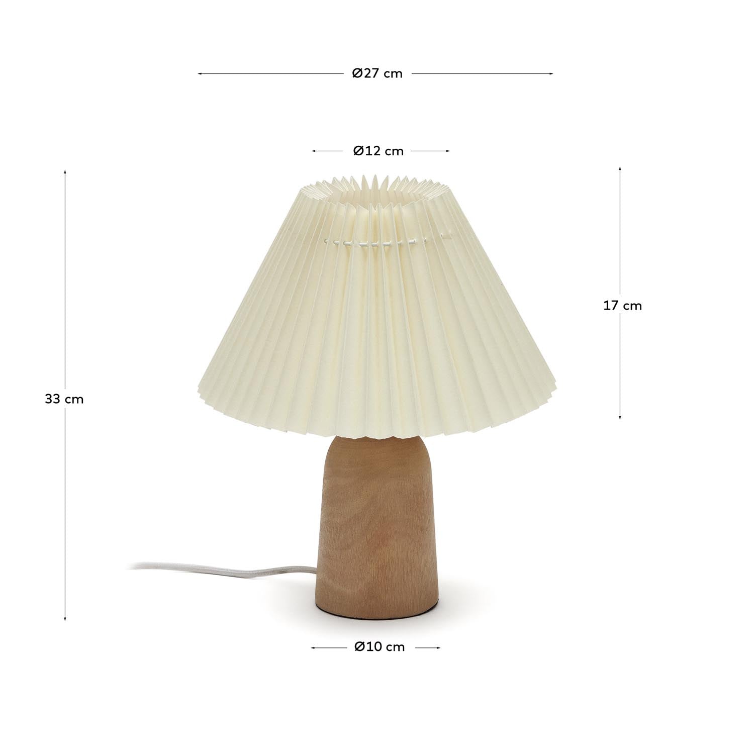 Benicarlo Tischlampe aus Holz mit Finish in Natur und Beige UK in Beige präsentiert im Onlineshop von KAQTU Design AG. Tischleuchte ist von Kave Home