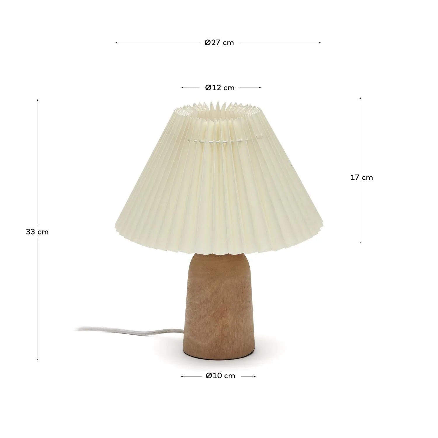 Benicarlo Tischlampe: Naturholz & Beige, stilvoll von Kave Home UK.