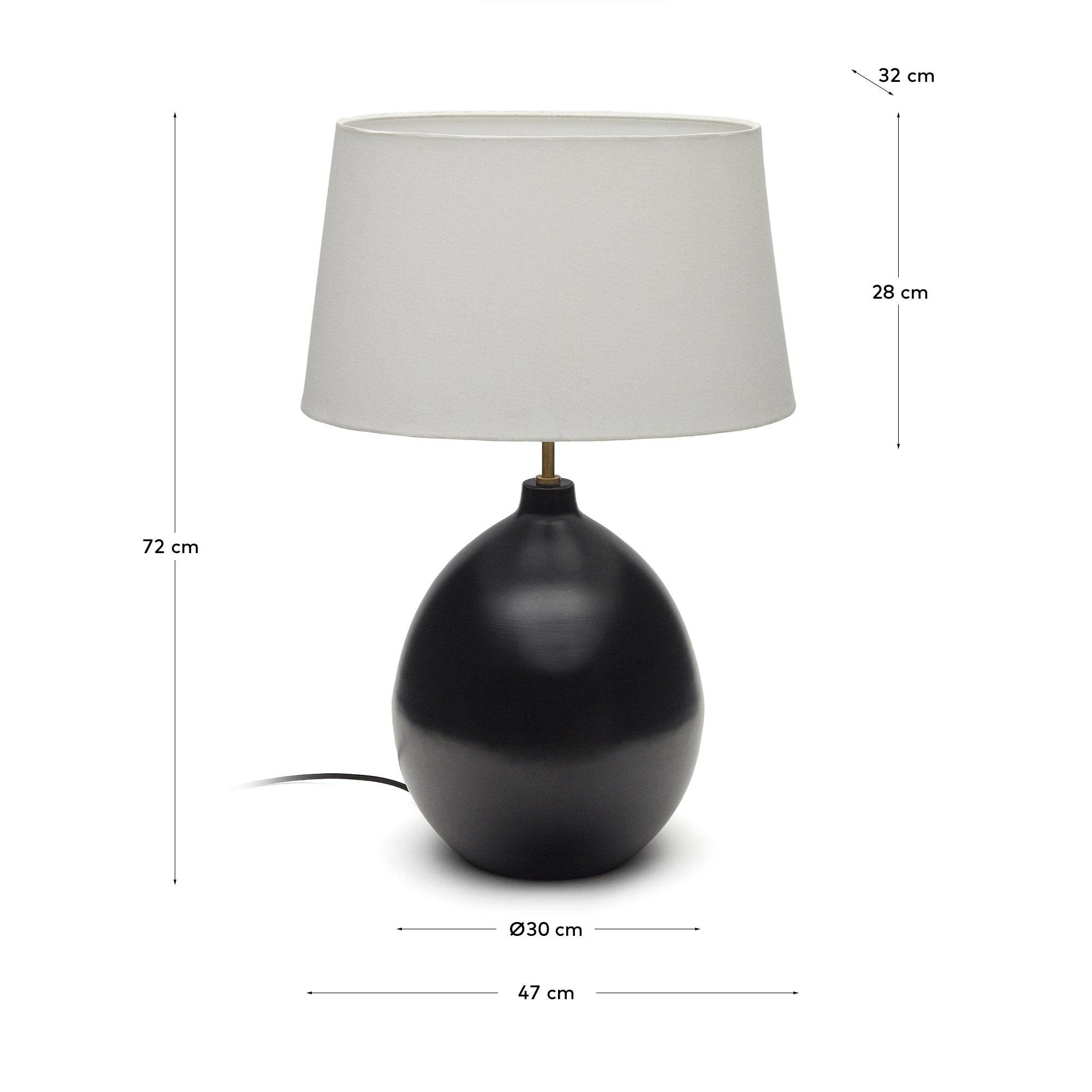 Foixa Tischlampe aus Metall mit schwarzem Finish in Schwarz präsentiert im Onlineshop von KAQTU Design AG. Tischleuchte ist von Kave Home