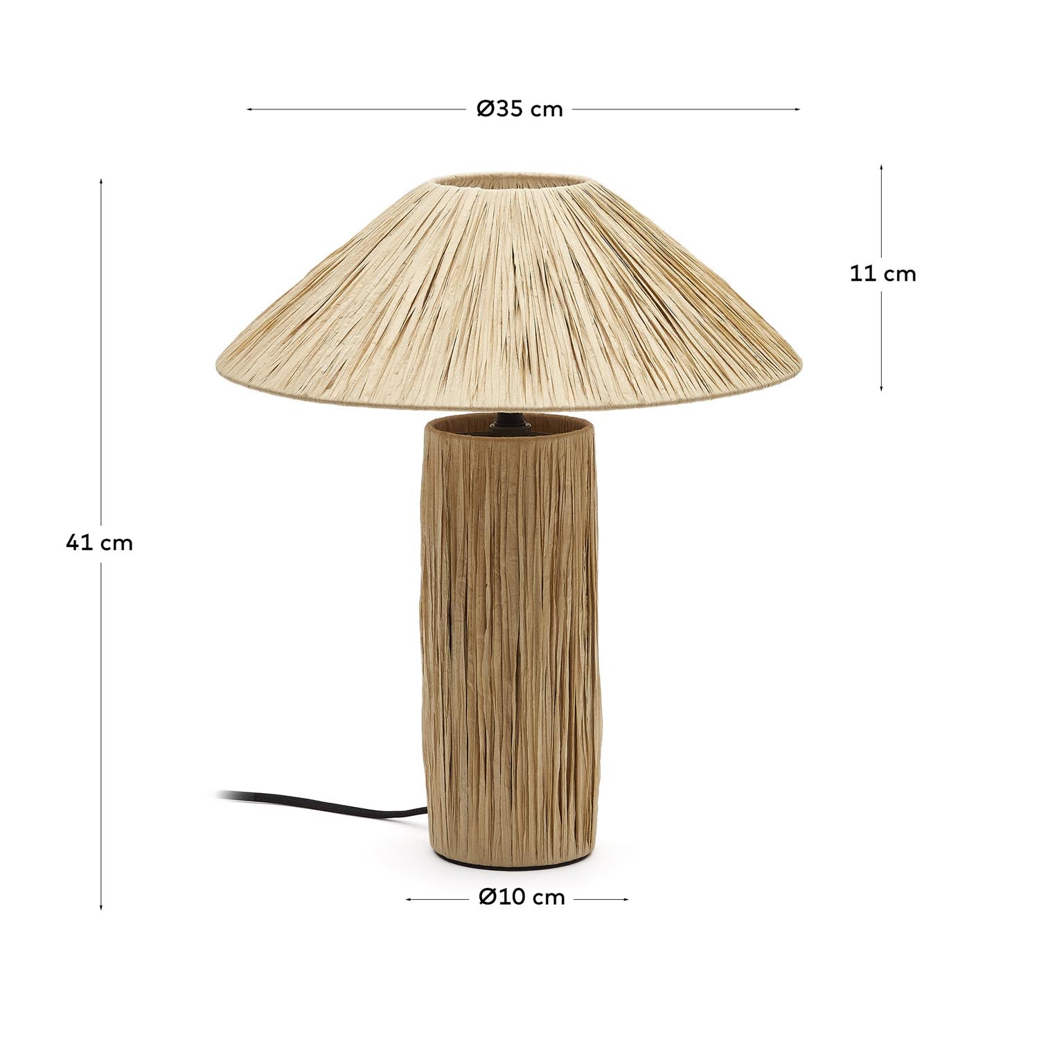 Samse Tischleuchte aus Raffiabast in Natur in Braun präsentiert im Onlineshop von KAQTU Design AG. Tischleuchte ist von Kave Home