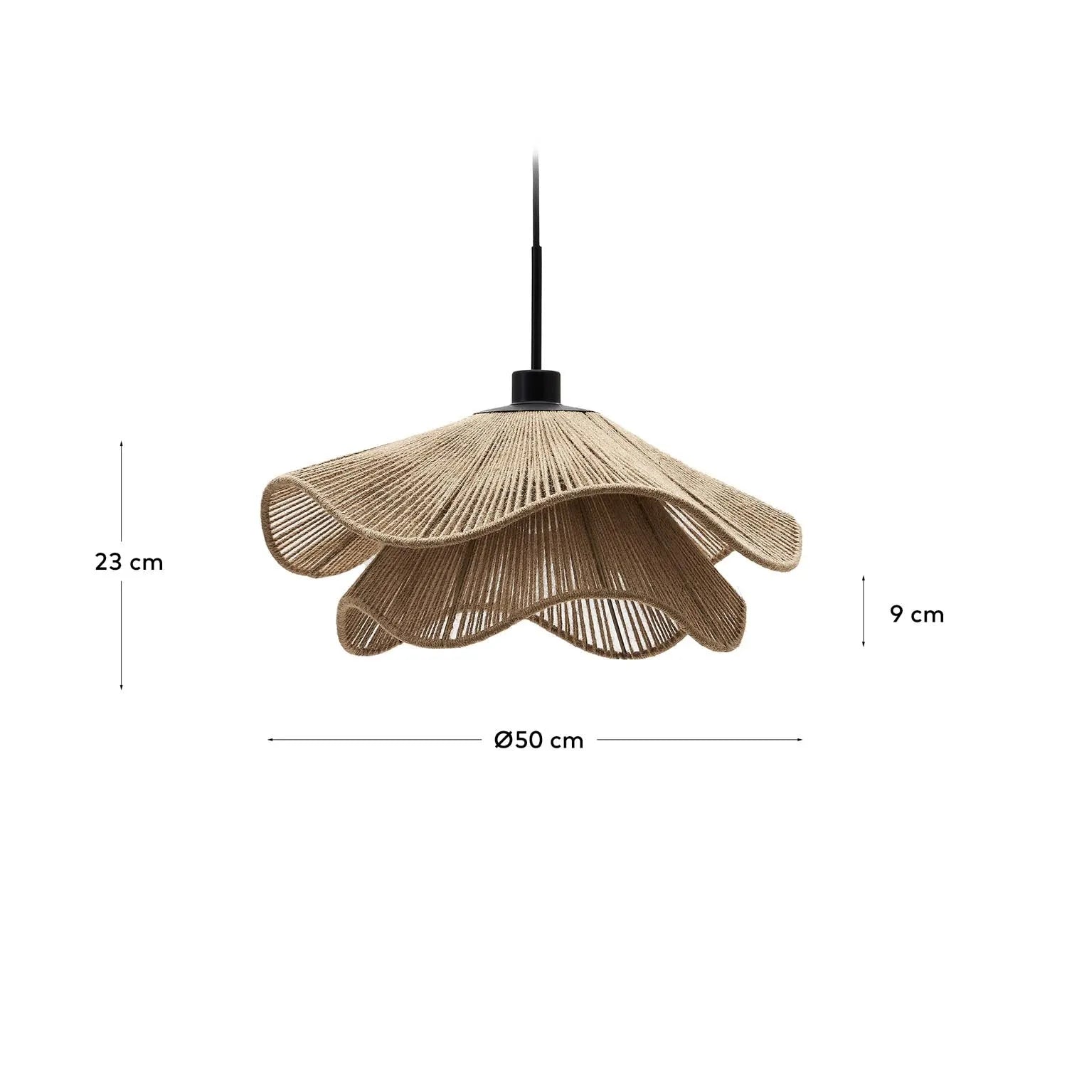 Pontos Lampenschirm für Pendelleuchte aus Jute mit natürlichem Finish Ø 50 cm in Natur präsentiert im Onlineshop von KAQTU Design AG. Lampenschirm ist von Kave Home