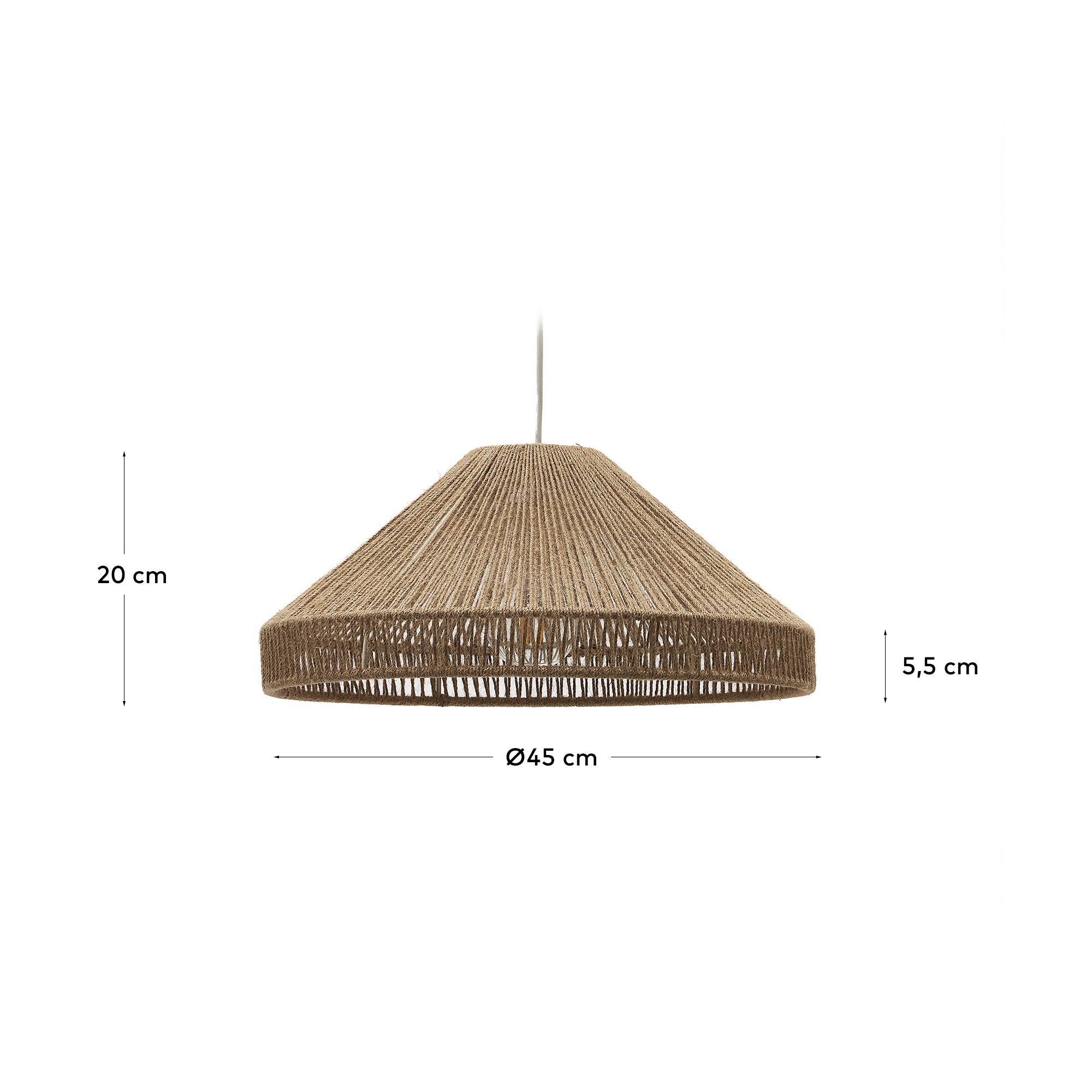 Pontos Lampenschirm für Pendelleuchte aus Jute mit natürlichem Finish Ø 45 cm in Braun präsentiert im Onlineshop von KAQTU Design AG. Lampenschirm ist von Kave Home