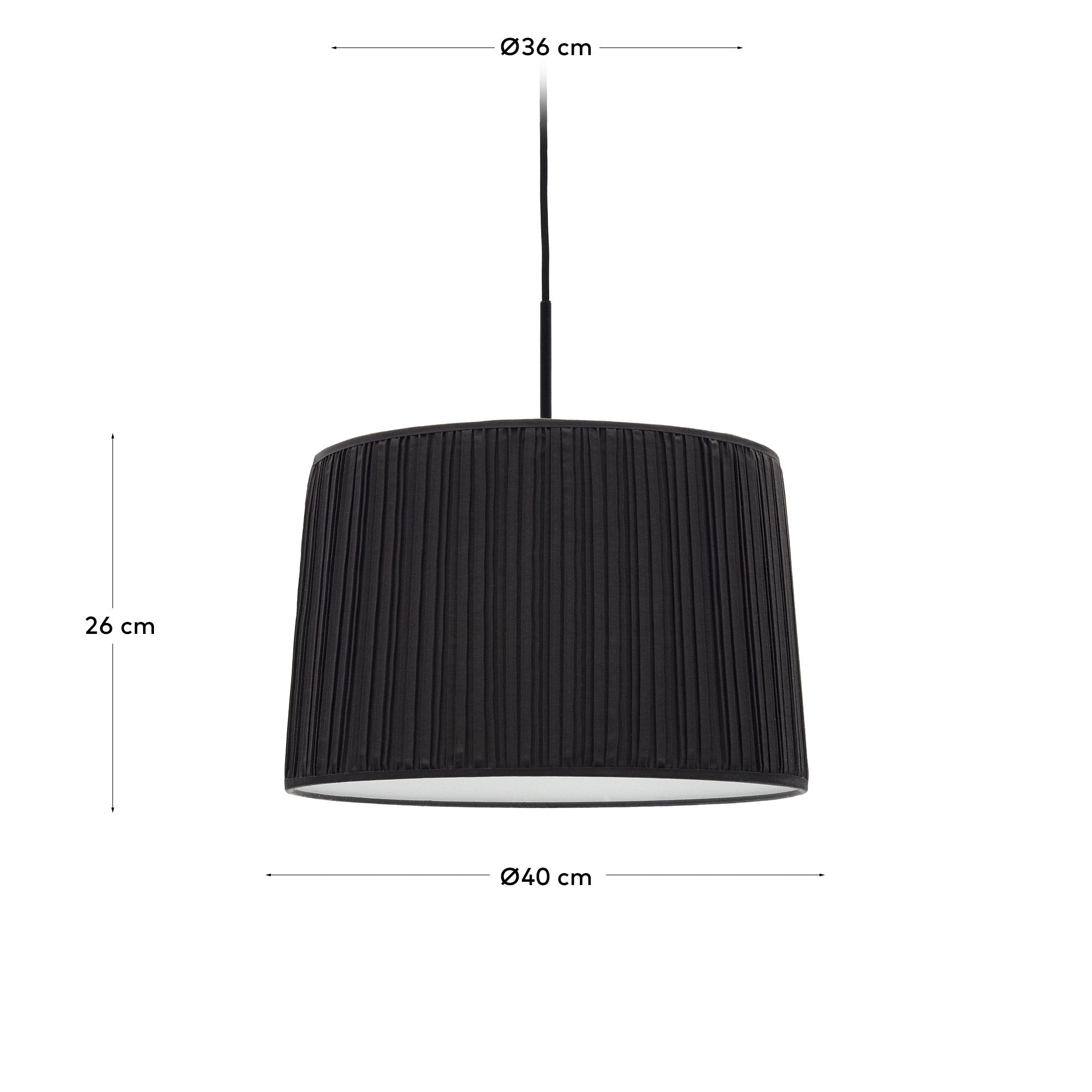 Lampenschirm für Deckenleuchte Guash in Schwarz Ø 40 cm in Schwarz präsentiert im Onlineshop von KAQTU Design AG. Lampenschirm ist von Kave Home