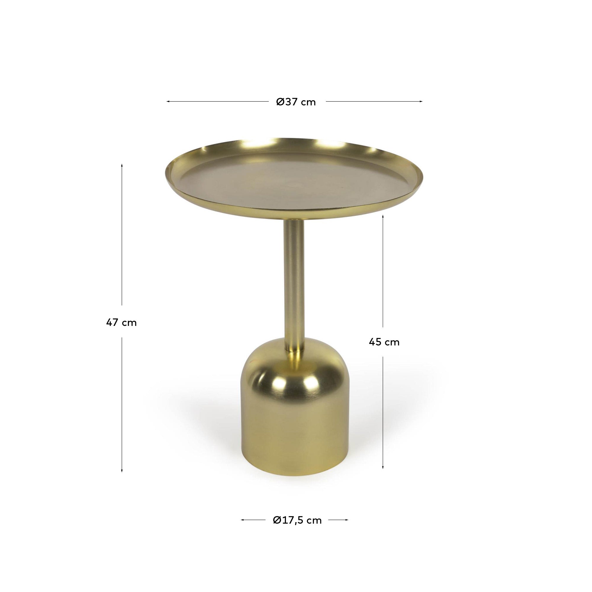 Adaluz runder Beistelltisch aus Metall gold Ø 37 cm in Gold präsentiert im Onlineshop von KAQTU Design AG. Beistelltisch ist von Kave Home