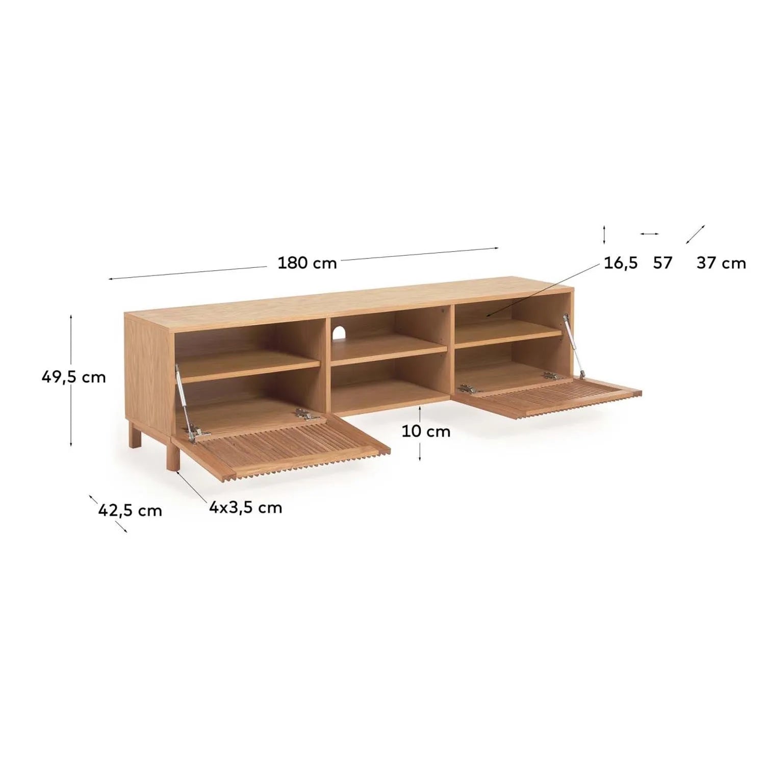 Eleganter TV-Schrank aus Eiche, 2 Türen, 180 cm, FSC-zertifiziert.