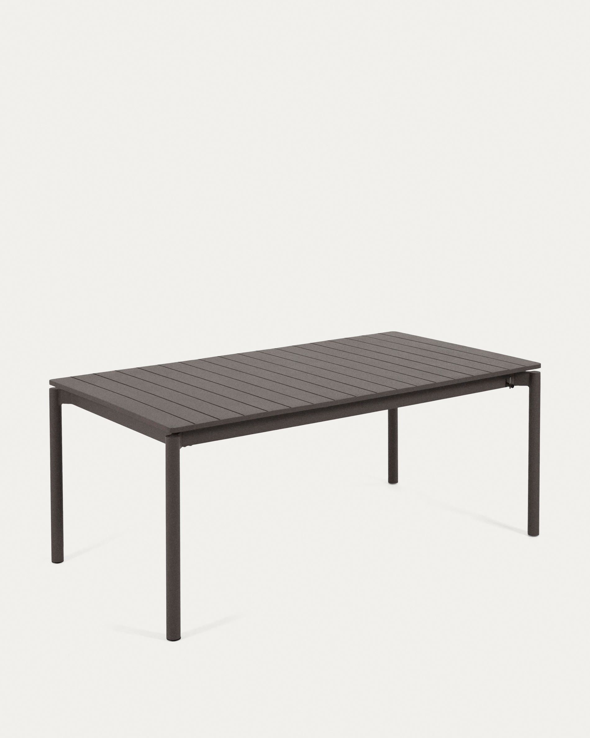 Zaltana ausziehbarer Outdoor-Tisch aus Aluminium matt dunkelgrau 140 (200) x 90 cm in Grau präsentiert im Onlineshop von KAQTU Design AG. Gartentisch ist von Kave Home