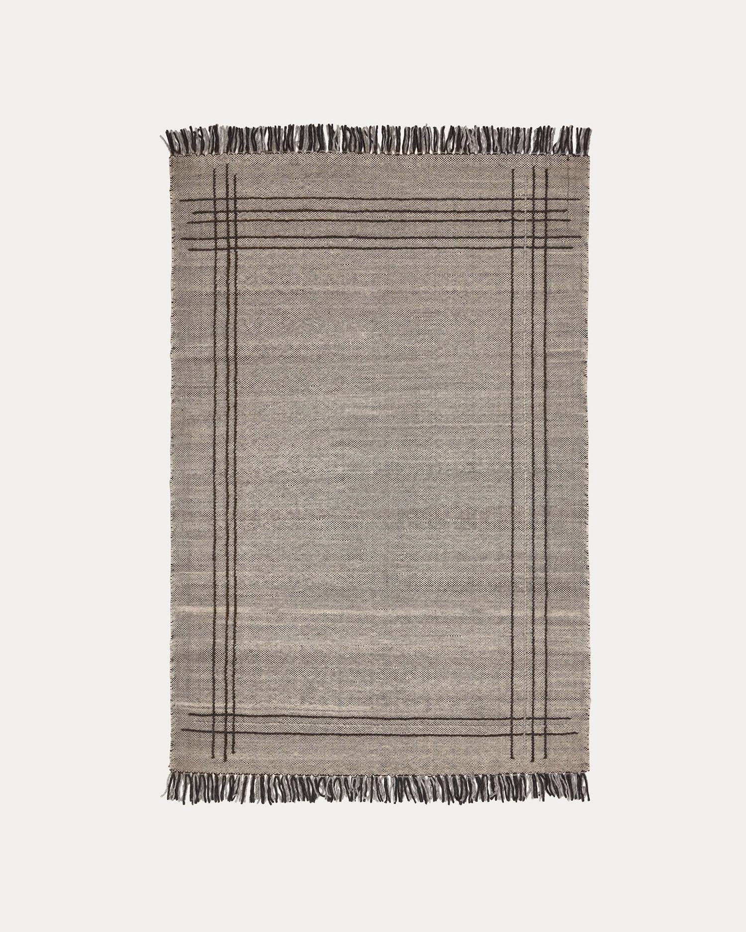 Eneo Teppich mit Fransen beige und braun 160 x 230 cm in Braun präsentiert im Onlineshop von KAQTU Design AG. Teppich ist von Kave Home