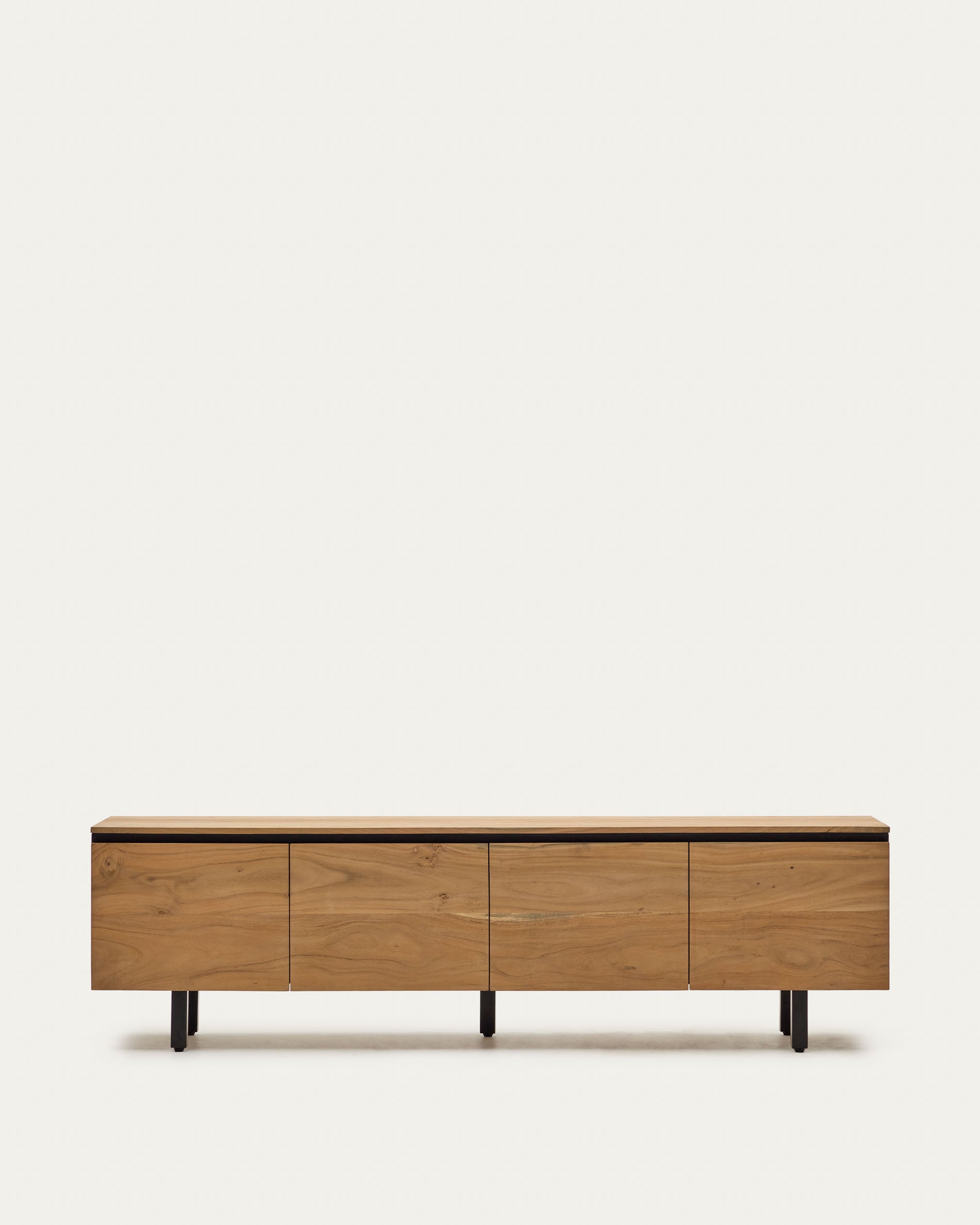 Uxue TV-Möbel 4-türig aus massivem Akazienholz mit natürlichem Finish 200 x 58 cm in Braun präsentiert im Onlineshop von KAQTU Design AG. Sideboard ist von Kave Home