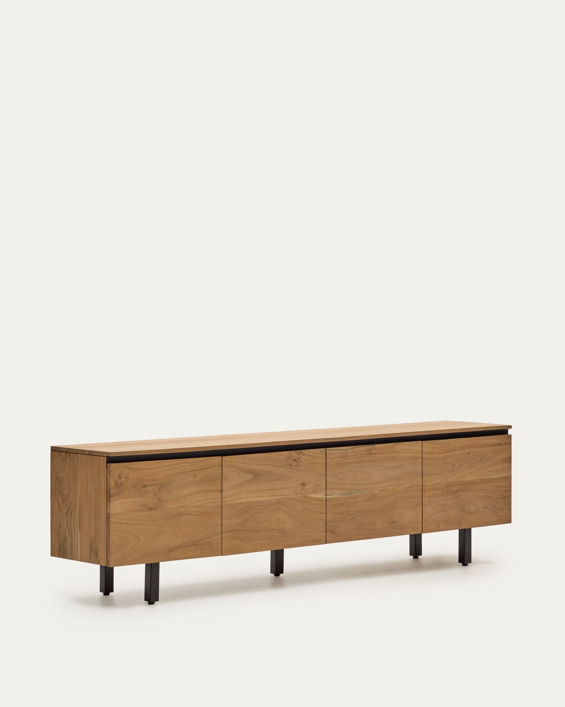 Uxue TV-Möbel 4-türig aus massivem Akazienholz mit natürlichem Finish 200 x 58 cm in Braun präsentiert im Onlineshop von KAQTU Design AG. Sideboard ist von Kave Home