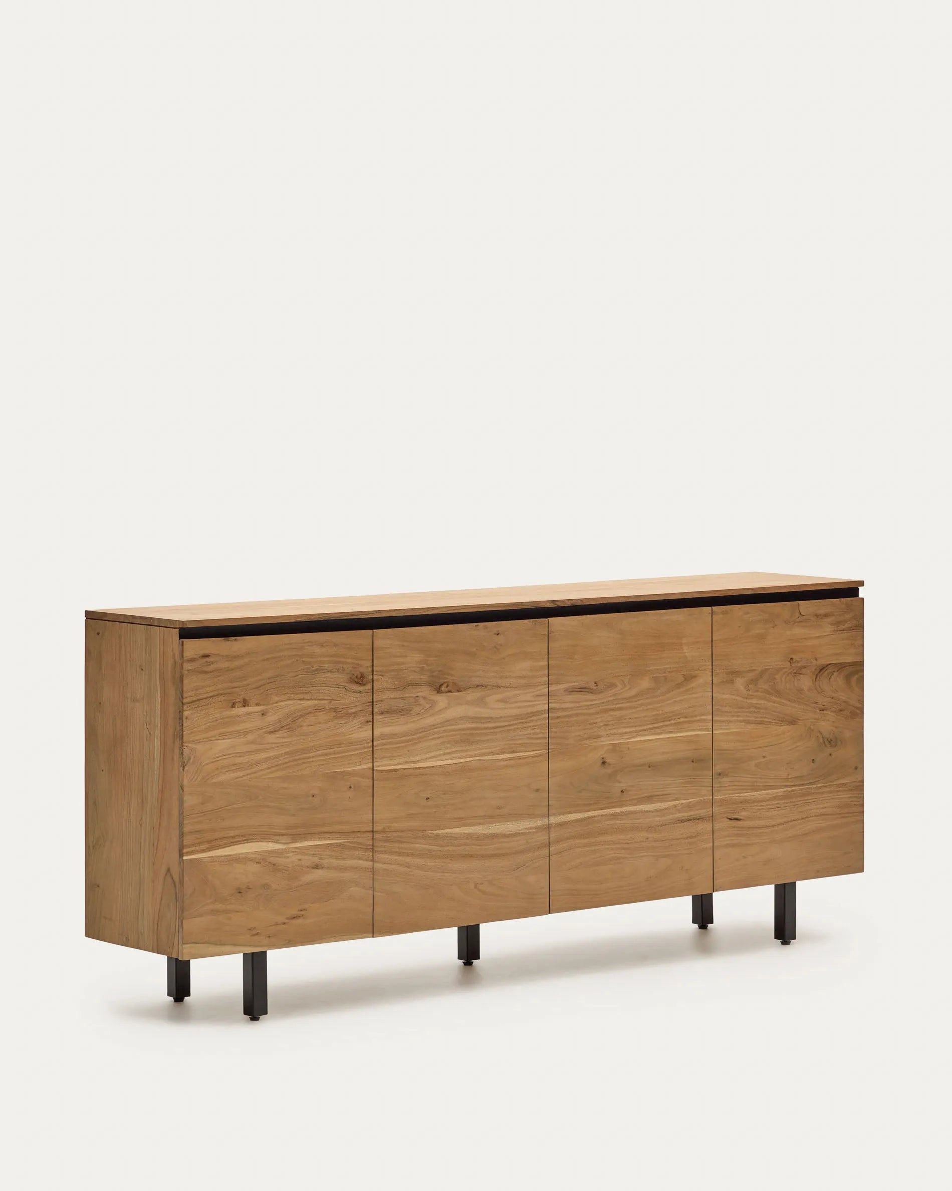 Das Sideboard Uxue aus Akazienholz vereint Funktionalität und Eleganz mit großzügigem Stauraum und natürlichem Charme.