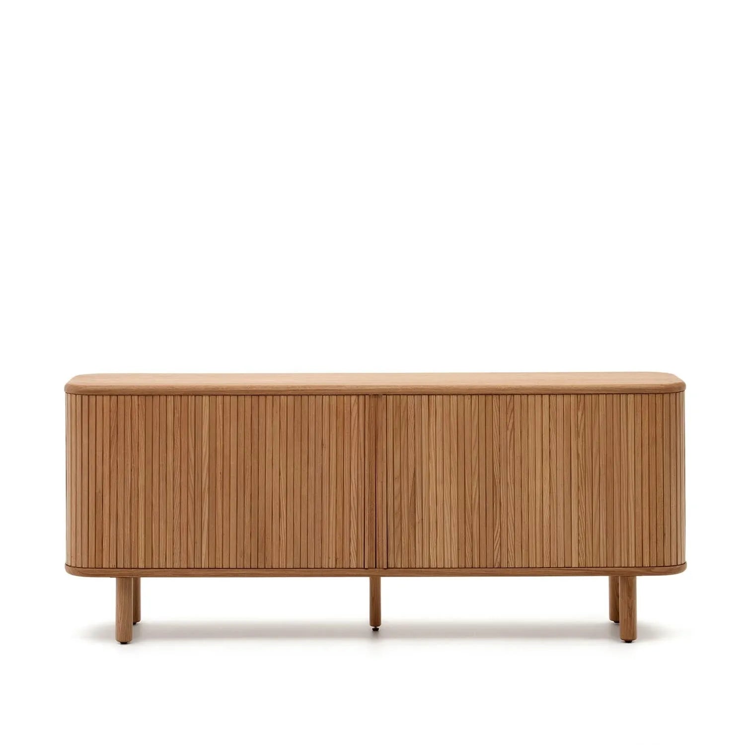 Elegantes Mailen Sideboard aus Eschenfurnier, 180x75cm, mit Schiebetüren. Modernes Design, natürlicher Look, ideal für Wohnzimmer.