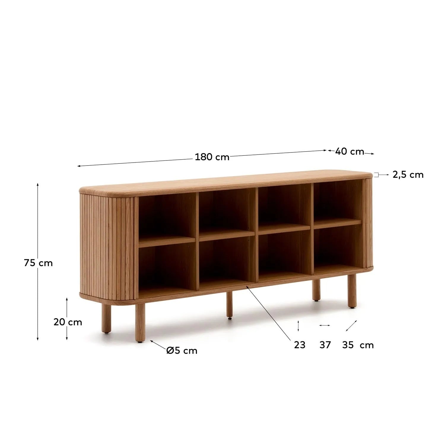 Mailen Sideboard 2 Türen aus Eschenfurnier mit natürlichem Finish 180 x 75 cm  in Natur präsentiert im Onlineshop von KAQTU Design AG. Sideboard ist von Kave Home