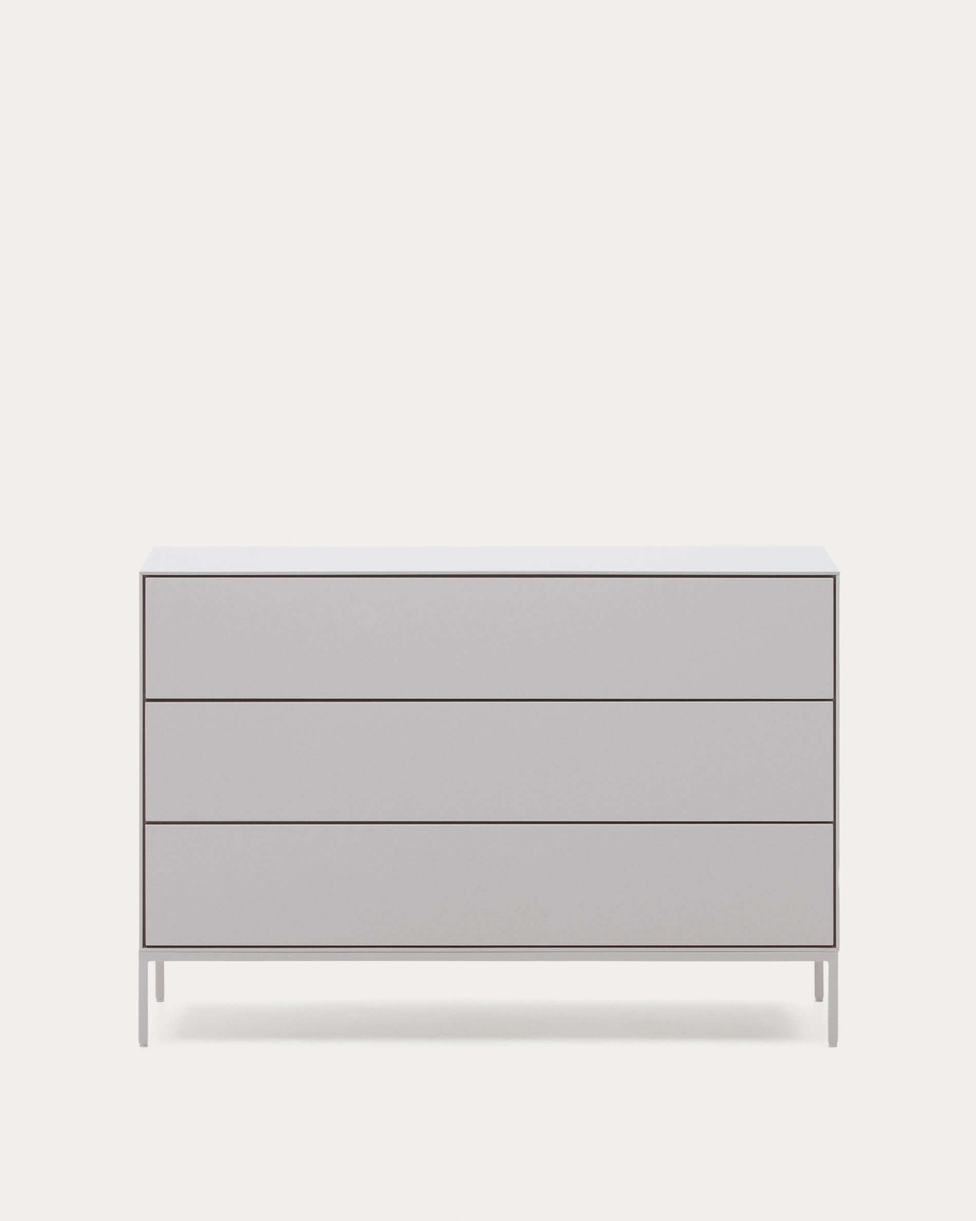 Vedrana Kommode 3 Schubladen MDF weiss lackiert 110 x 75 cm in Weiß präsentiert im Onlineshop von KAQTU Design AG. High-Sideboard ist von Kave Home