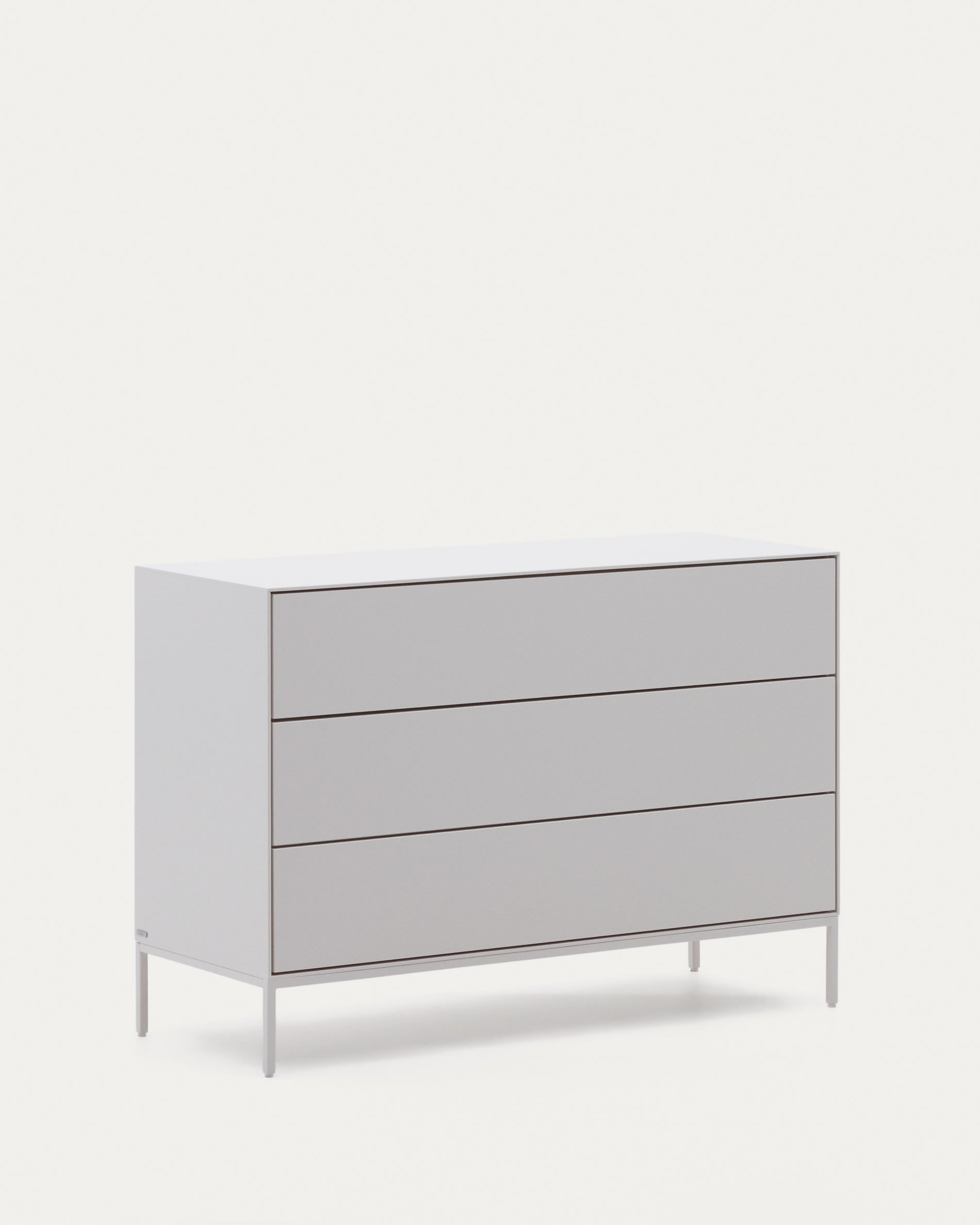 Vedrana Kommode 3 Schubladen MDF weiss lackiert 110 x 75 cm in Weiß präsentiert im Onlineshop von KAQTU Design AG. High-Sideboard ist von Kave Home