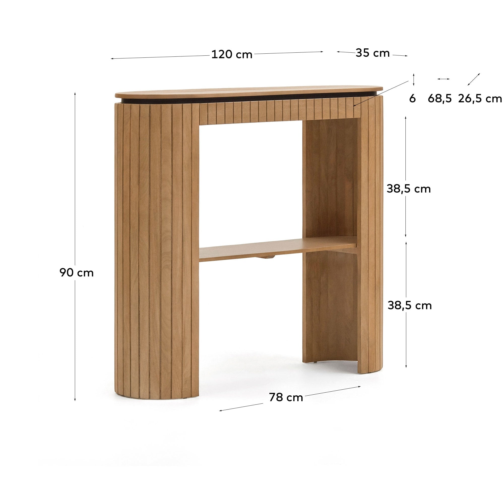 Licia Konsolentisch 1 Schublade aus massivem Mangoholz 120 x 90 cm in Braun präsentiert im Onlineshop von KAQTU Design AG. Esstisch ist von Kave Home