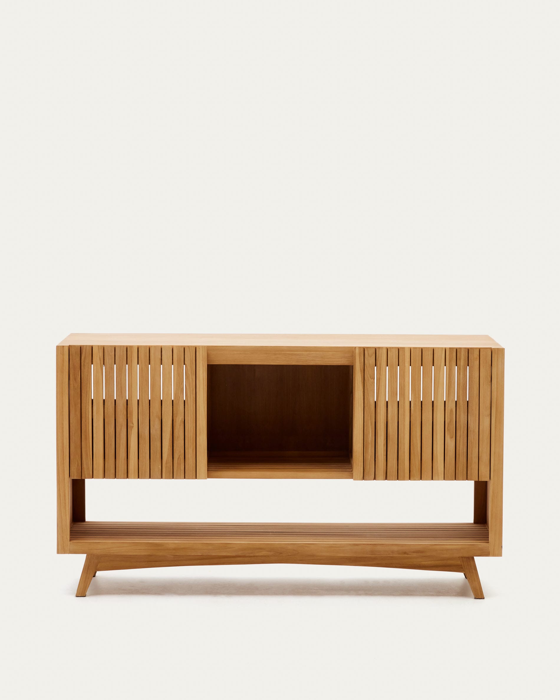 Kuveni aus massivem Teakholz mit natürlichem Finish 140 x 50 cm in Braun präsentiert im Onlineshop von KAQTU Design AG. High-Sideboard ist von Kave Home