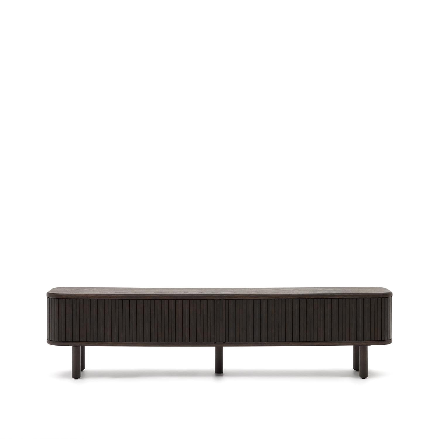 Mailen TV-Möbel 2 Türen in Eschenfurnier und dunklem Finish 200 x 50 cm in Schwarz präsentiert im Onlineshop von KAQTU Design AG. Sideboard ist von Kave Home