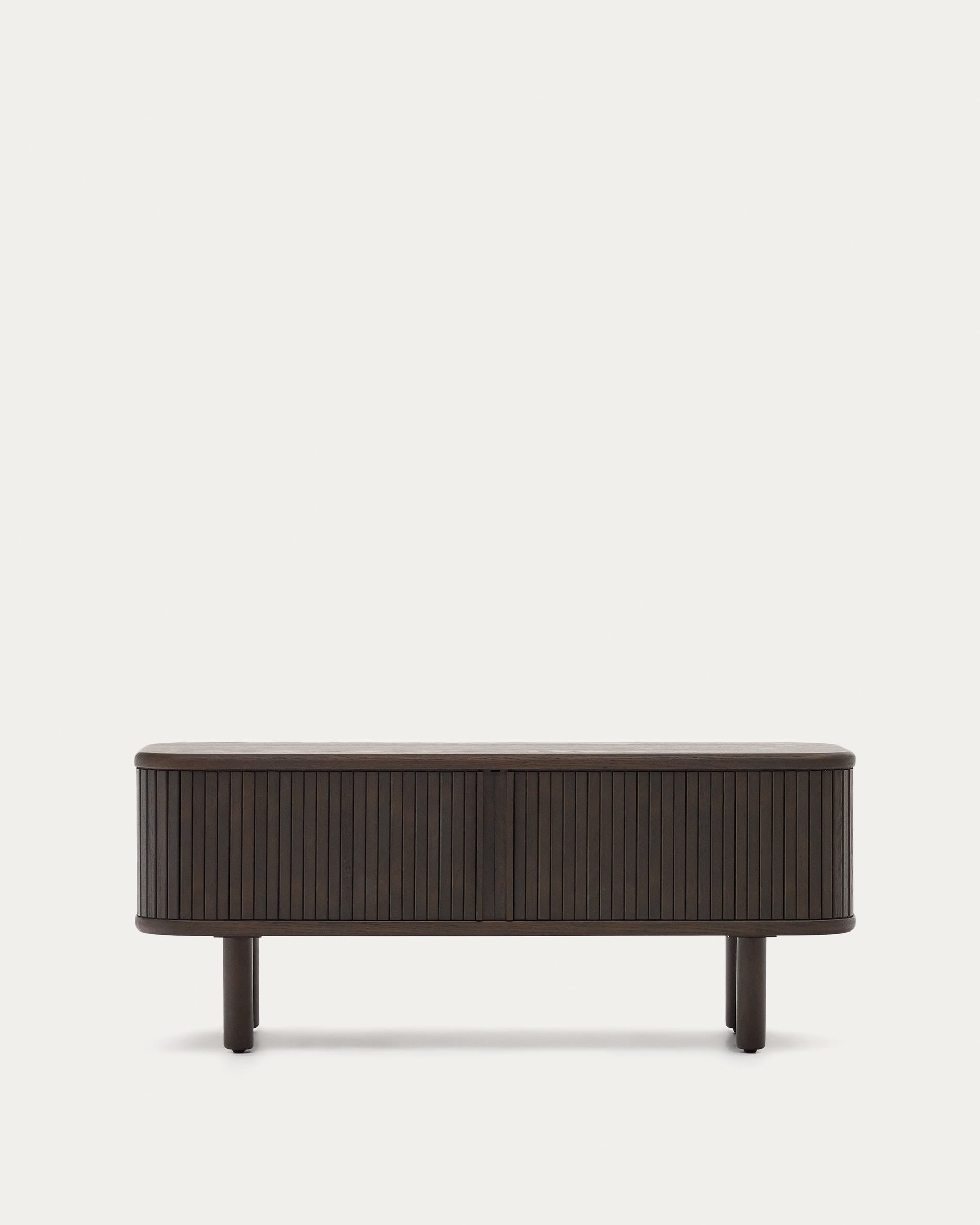 TV-Möbel Mailen 2 Türen in Eschenfurnier mit dunklem Finish 120 x 50 cm in Schwarz präsentiert im Onlineshop von KAQTU Design AG. Sideboard ist von Kave Home