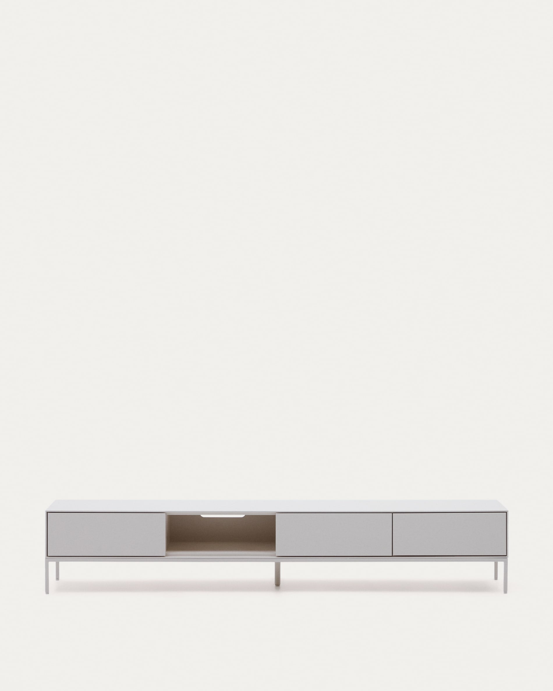 Vedrana TV-Schrank 3 Schubladen MDF weiss lackiert 195 x 35 cm in Weiß präsentiert im Onlineshop von KAQTU Design AG. Sideboard ist von Kave Home