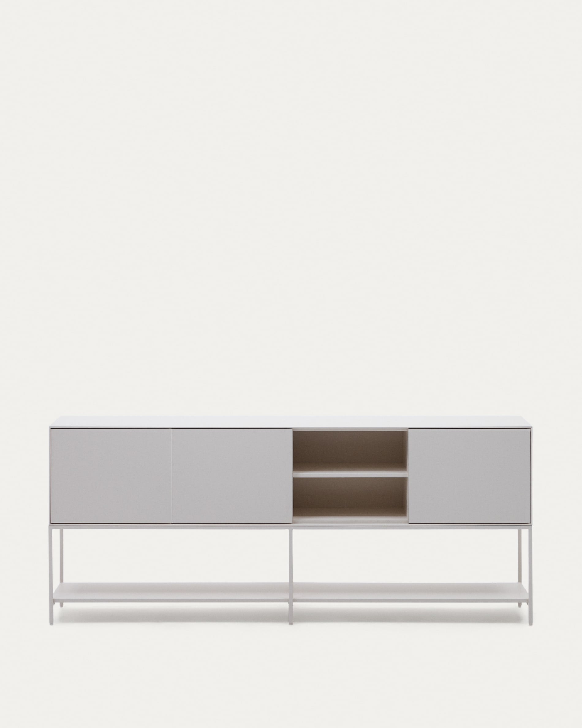 Vedrana Sideboard 3 Türen MDF weiss lackiert 195 x 80 cm in Weiß präsentiert im Onlineshop von KAQTU Design AG. Sideboard ist von Kave Home