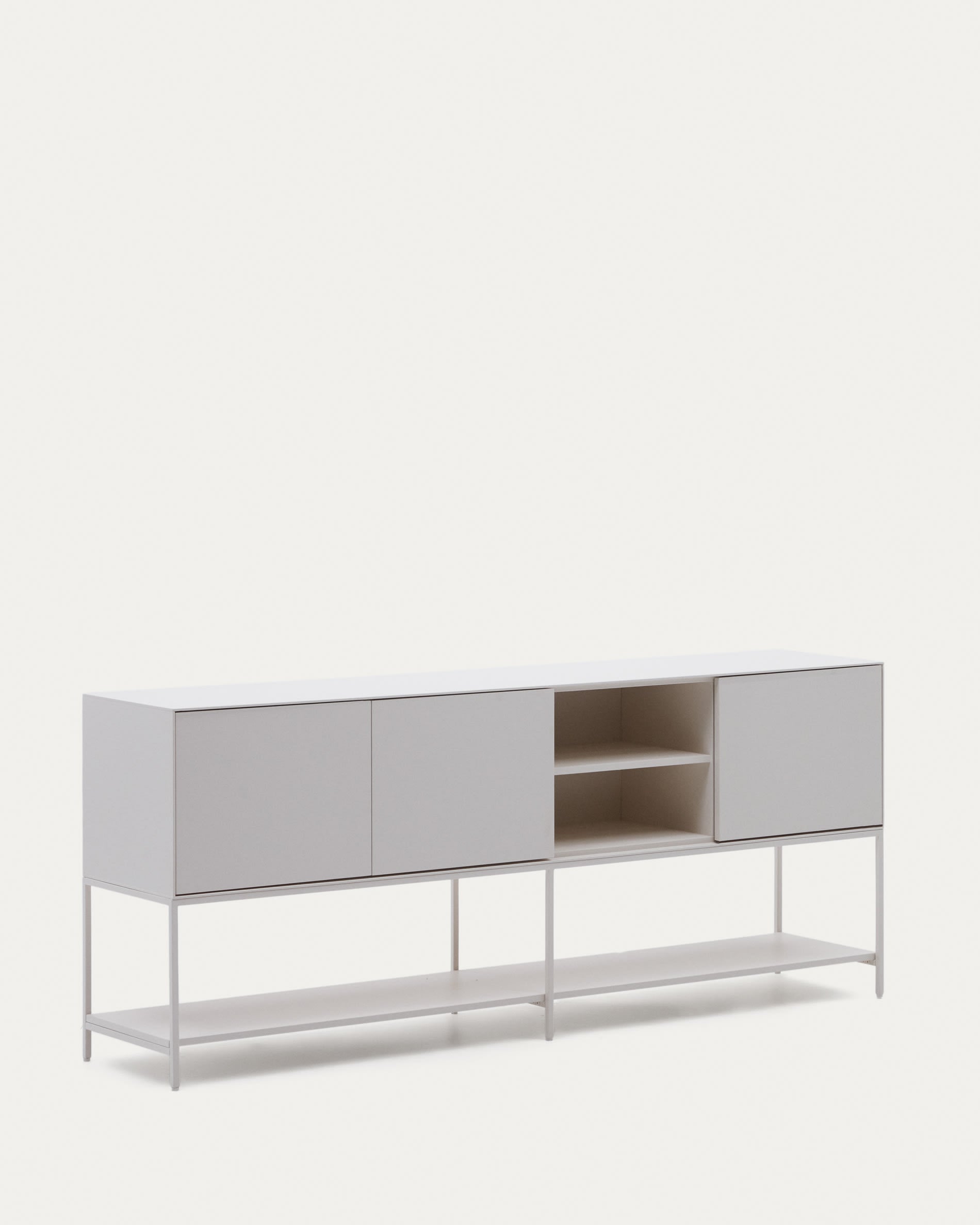 Vedrana Sideboard 3 Türen MDF weiss lackiert 195 x 80 cm in Weiß präsentiert im Onlineshop von KAQTU Design AG. Sideboard ist von Kave Home